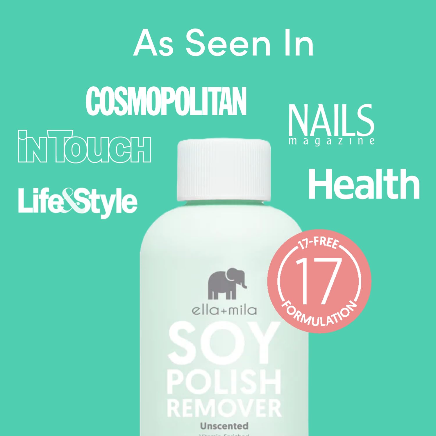 ella-mila vitamins A, C & E infused for nourished nails during polish removal