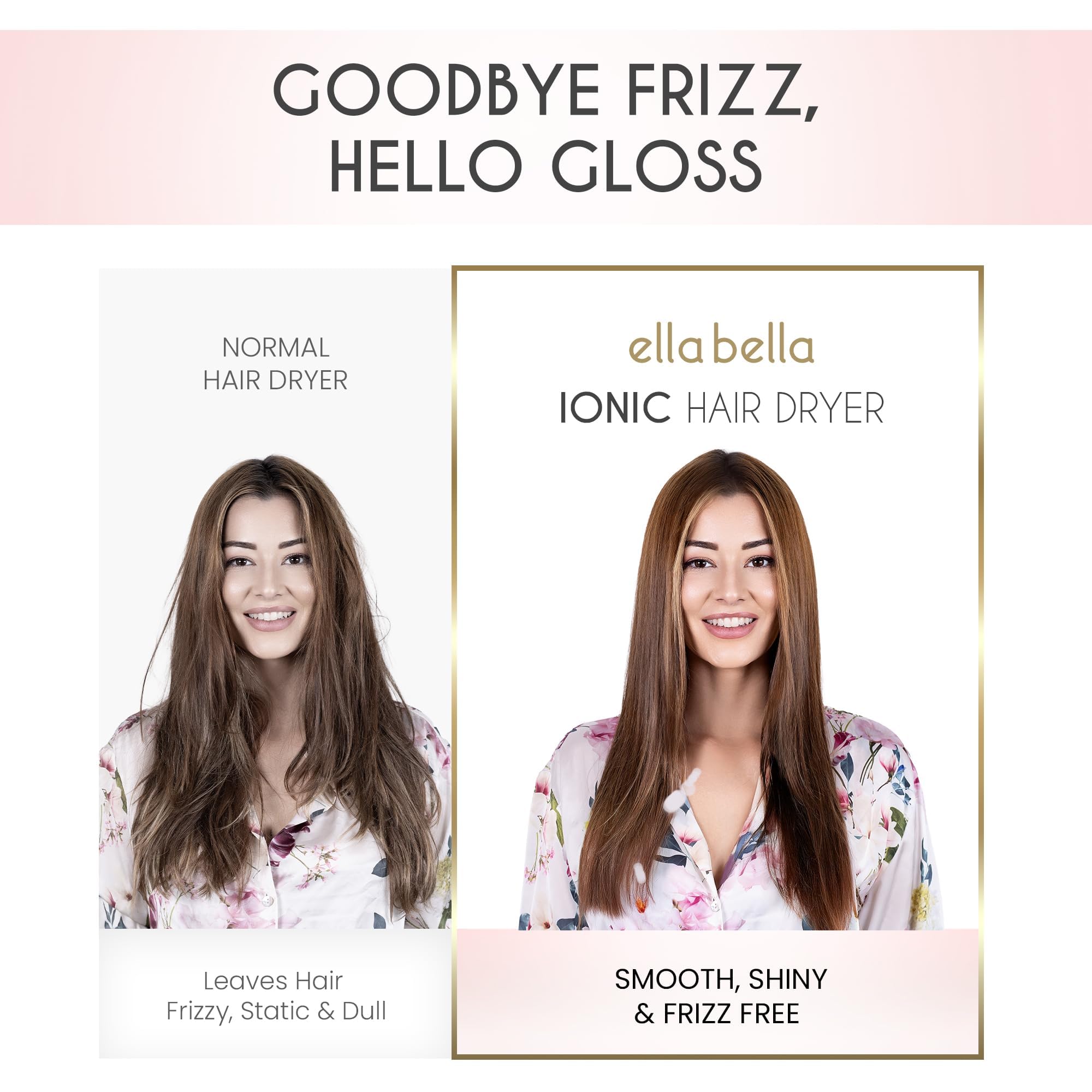 ELLA BELLA all-hair-types versatility shown by multiple heat and speed settings