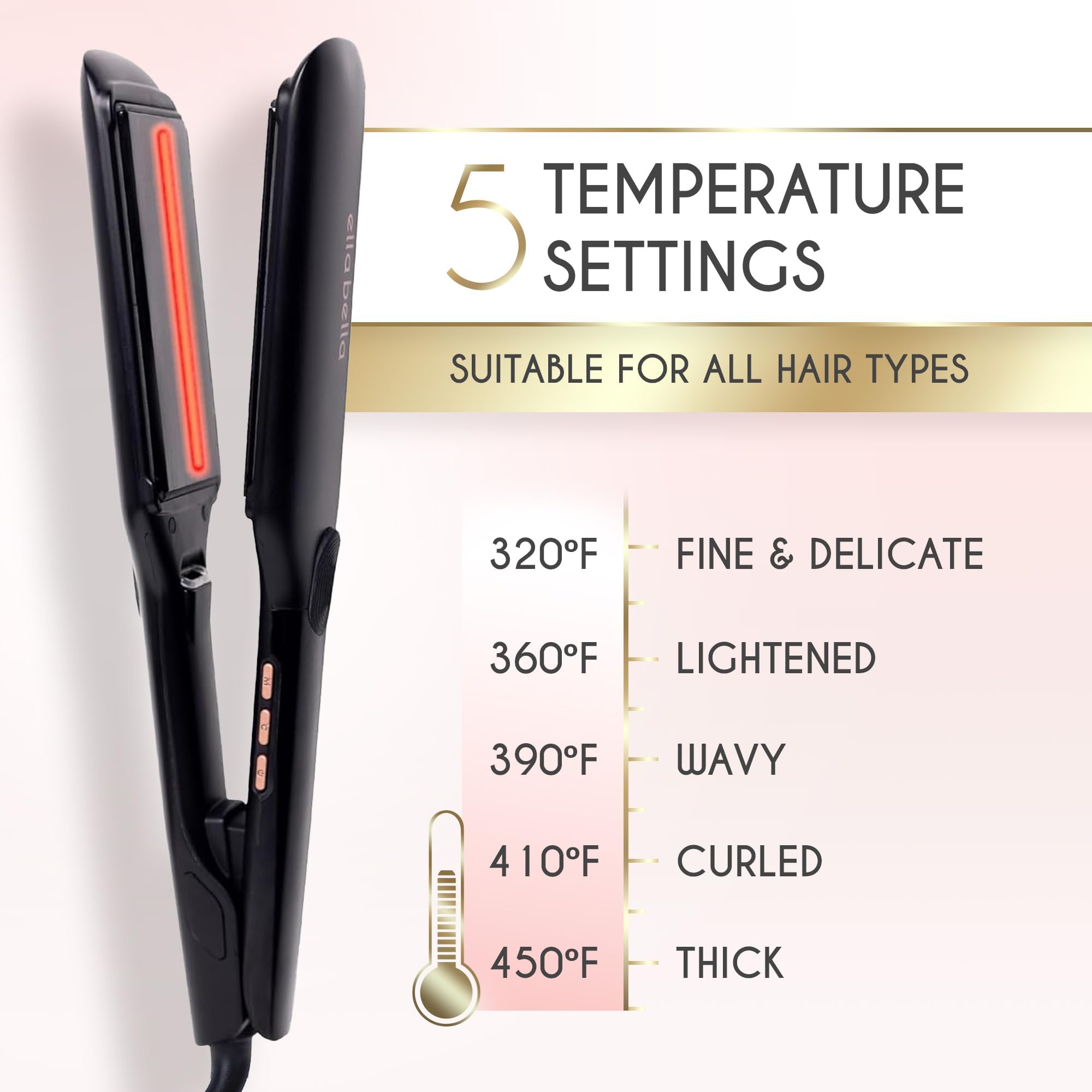 ELLA BELLA 360 degree swivel cord prevents tangling during styling.