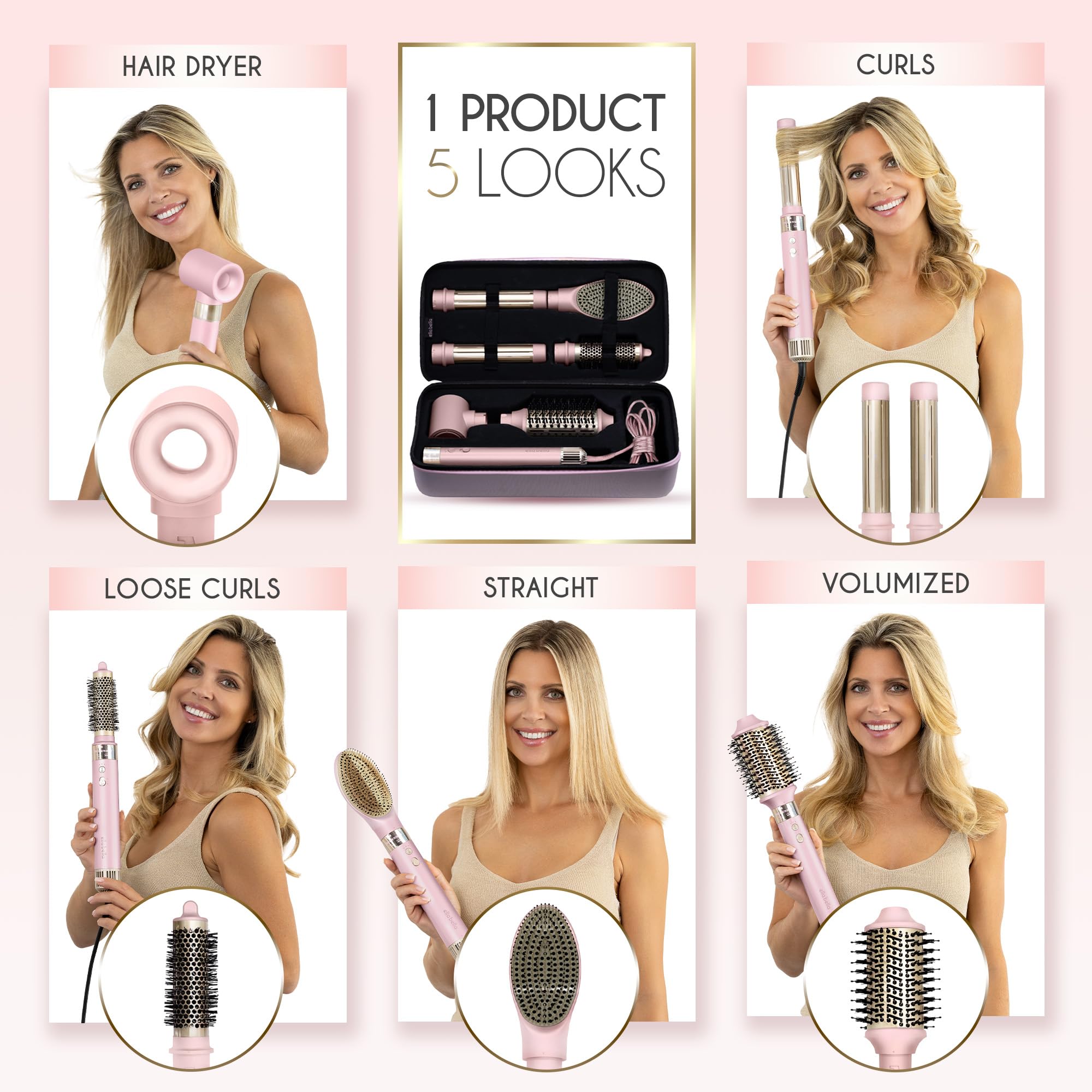 ELLA BELLA hair dryer brush delivers gentle styling with smooth results.