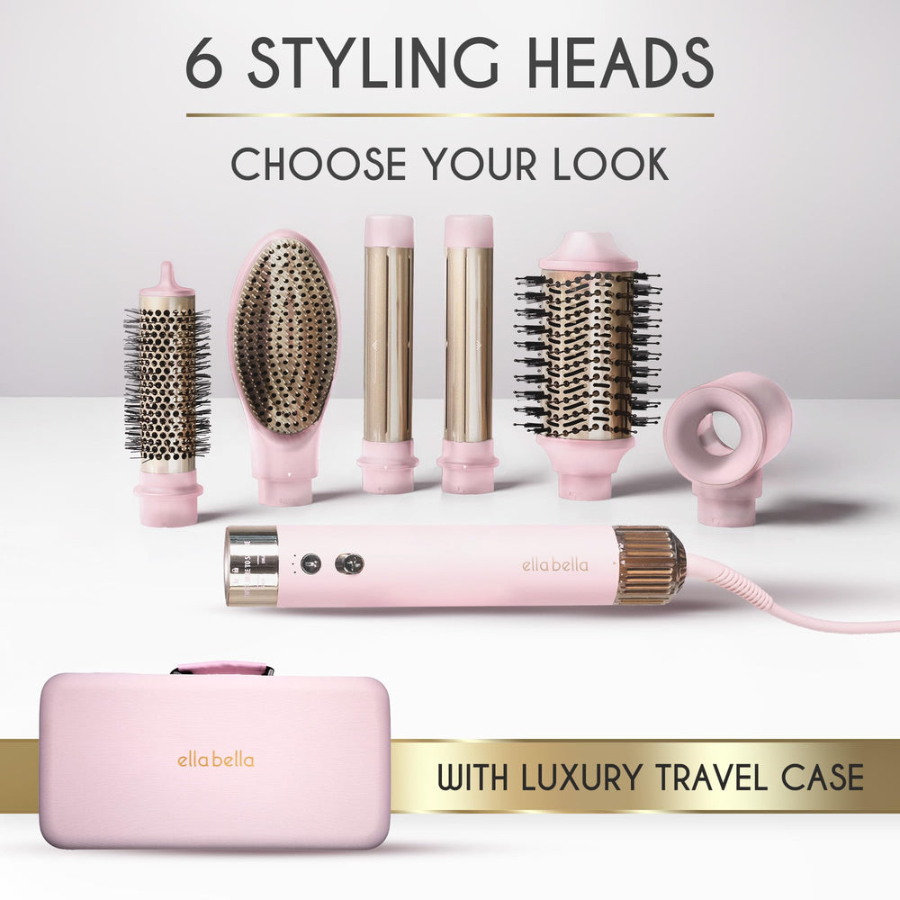 ELLA BELLA intelligent heat control selects temperature and wind for various hair types.