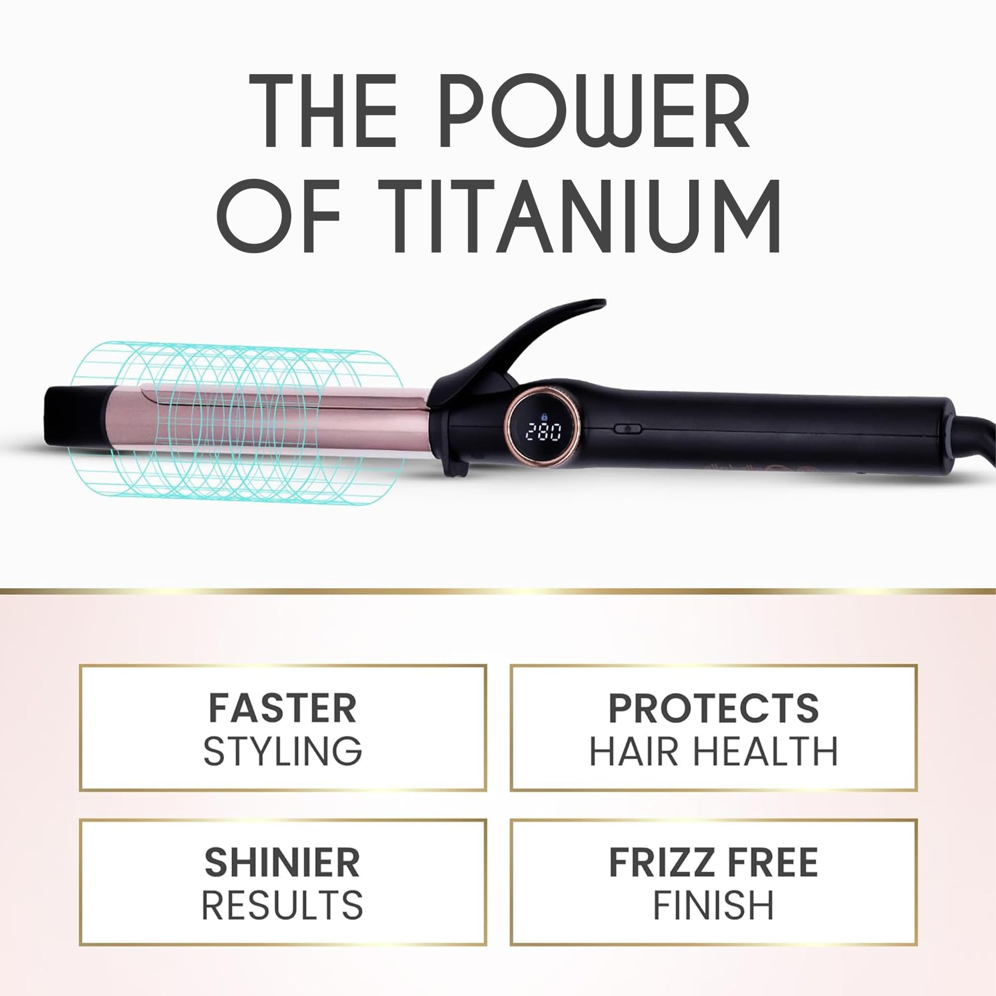 ELLA BELLA Slimline Curling Iron creates glossy, long-lasting curls.