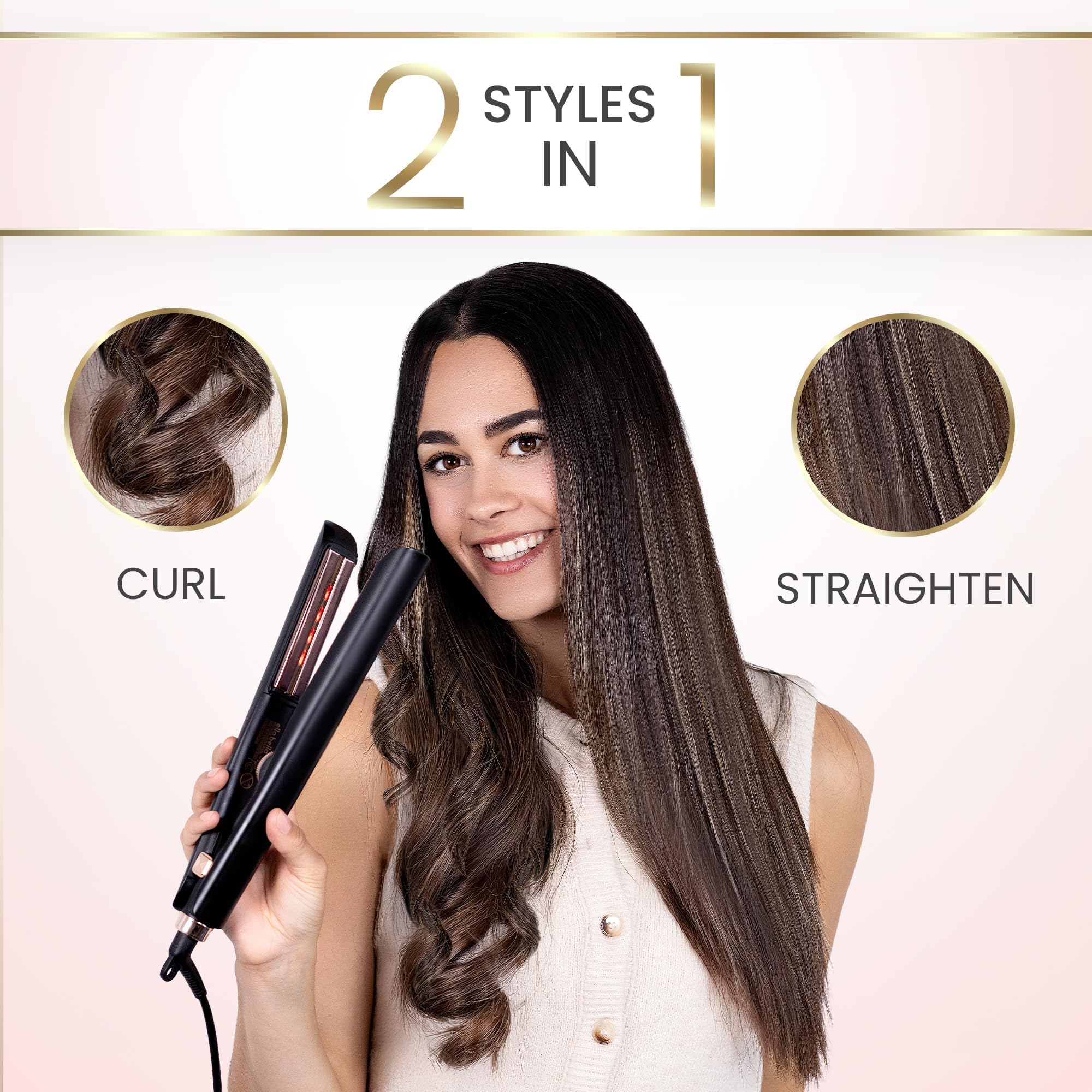 ELLA BELLA Slimline Hair Straightener heat glove included for safer styling.