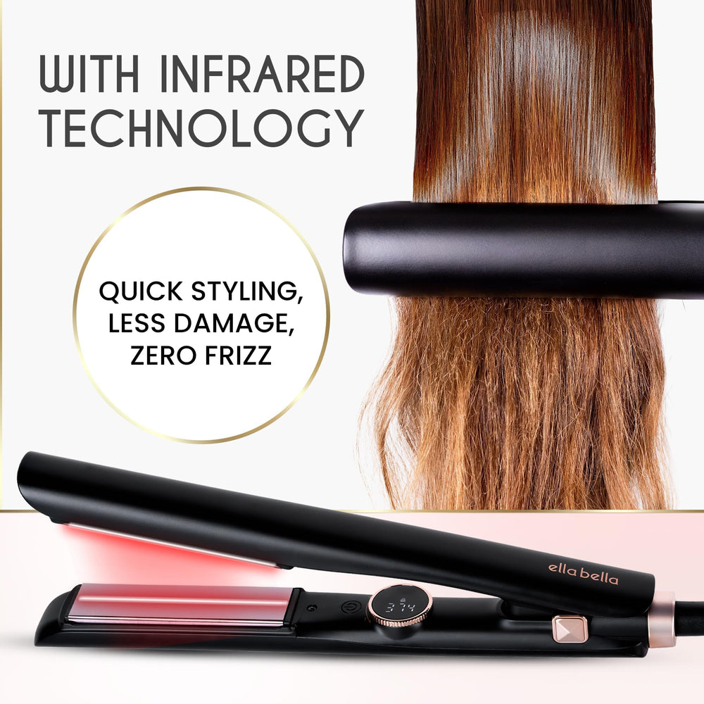 ELLA BELLA Slimline Hair Straightener travel-friendly compact design fits in a bag.