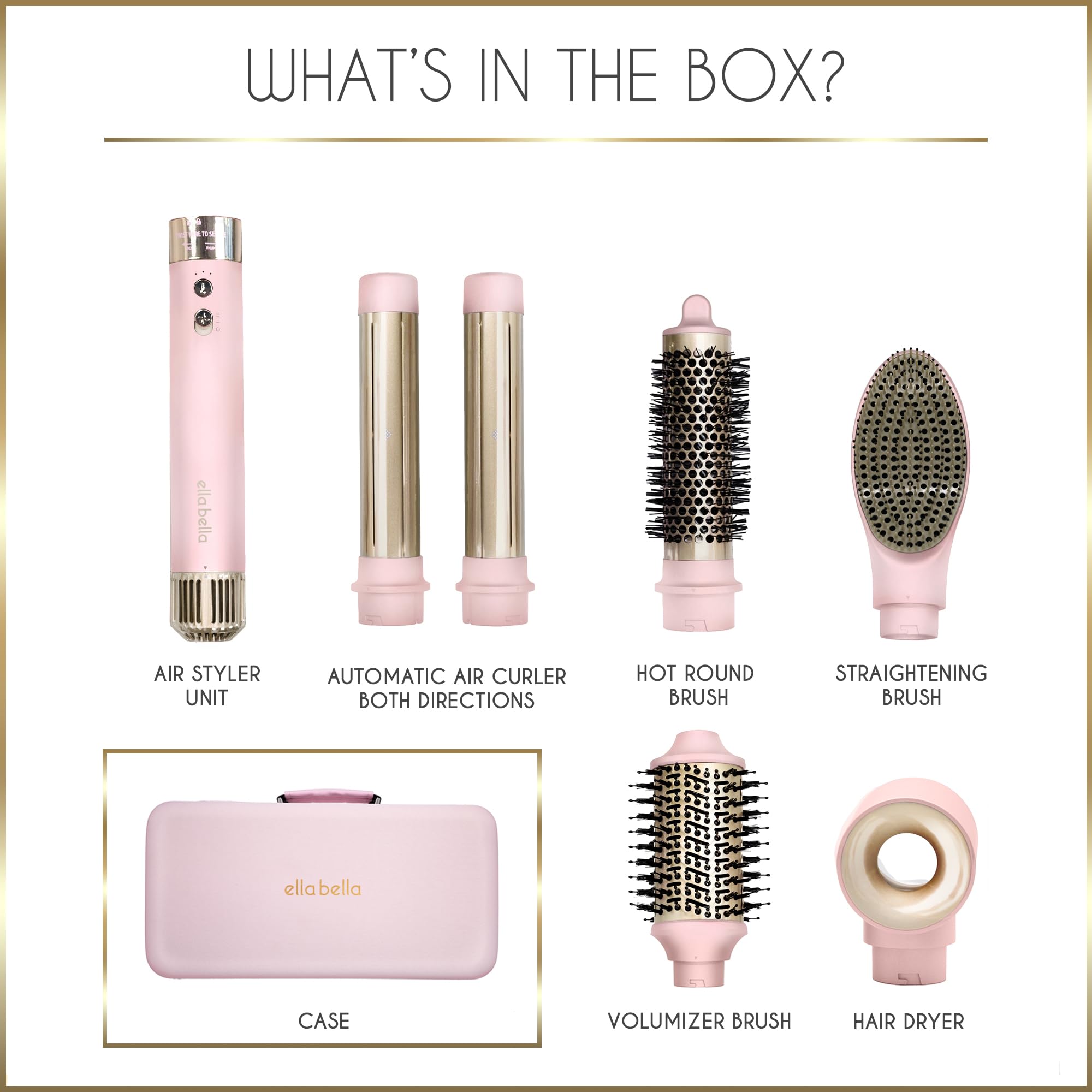 ELLA BELLA travel protective case pink keeps styling gear organized on trips.