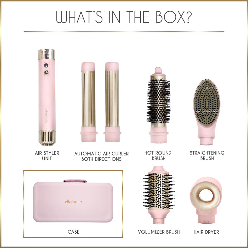 ELLA BELLA travel protective case pink keeps styling gear organized on trips.