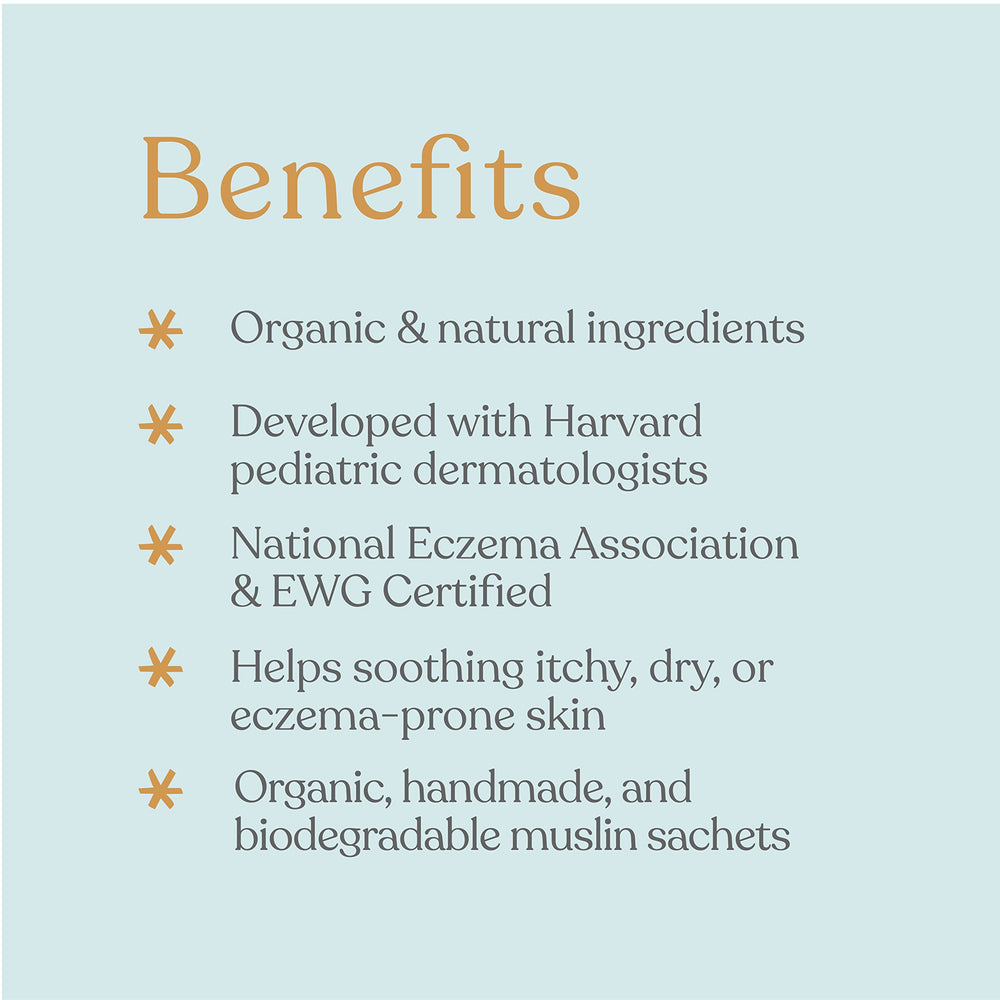 Ellaola Oatmeal Bath Soak turns bathwater milky for gentle cleansing and soft skin