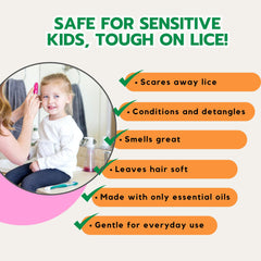 Ella's Kids detangles and conditions image showing smooth, manageable hair after application.