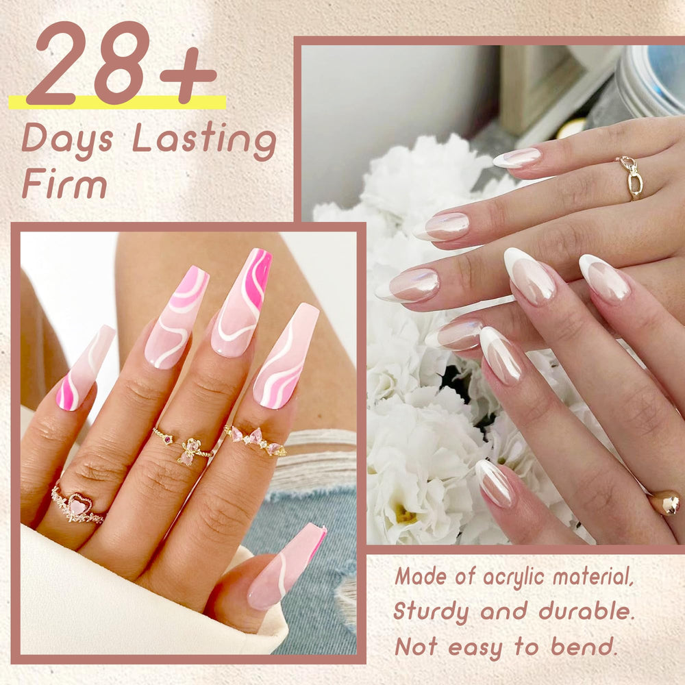 ELLEWIN tips de uñas transparentes con curva natural para diseño suave y natural