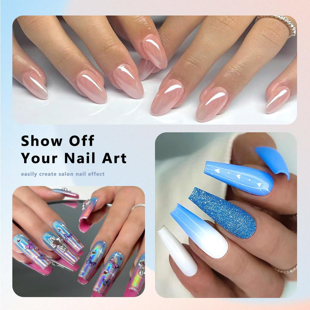 ELLEWIN tips de uñas transparentes, fácil de usar para manicura rápida en casa
