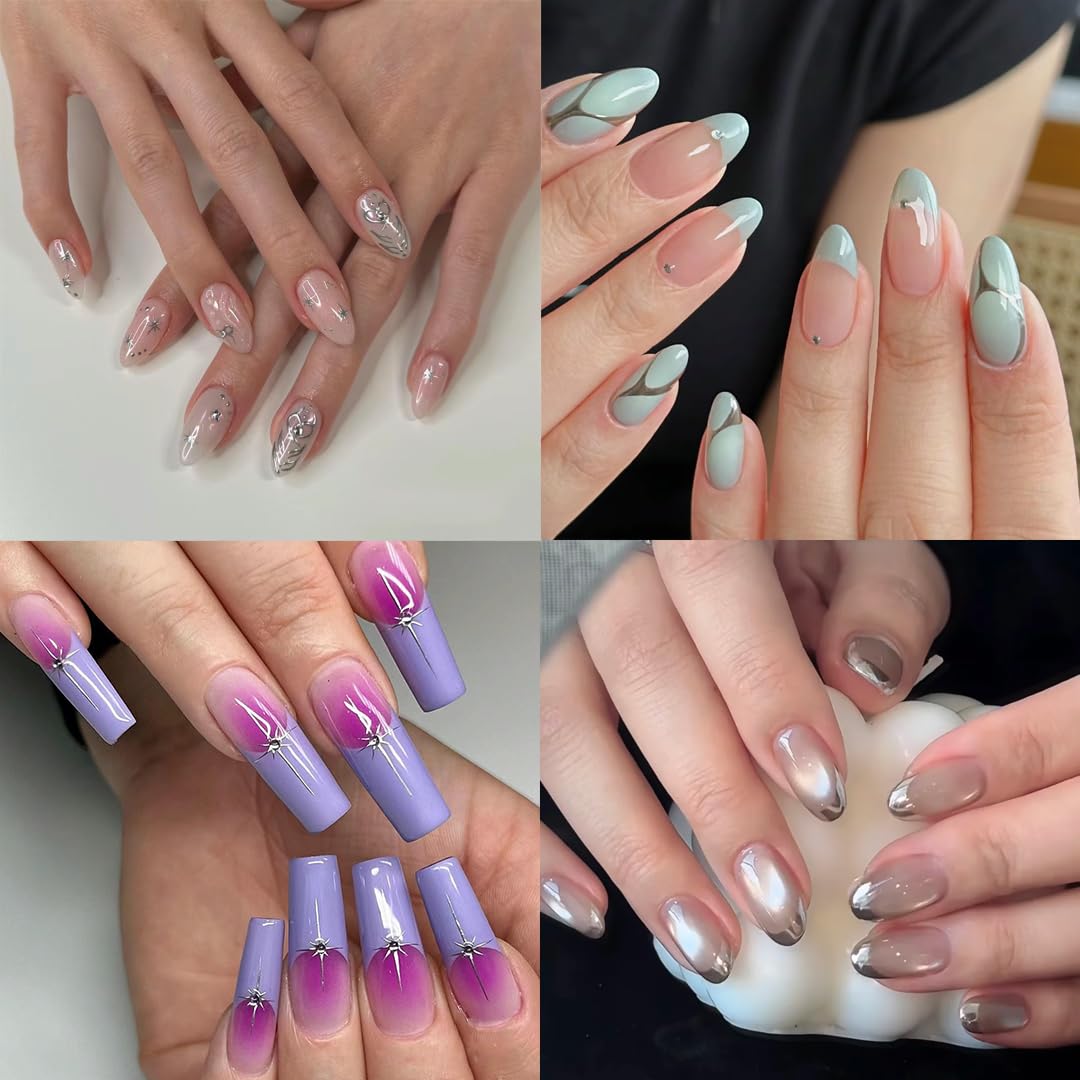 ELLEWIN tips de uñas transparentes, material acrílico de alta calidad para durabilidad