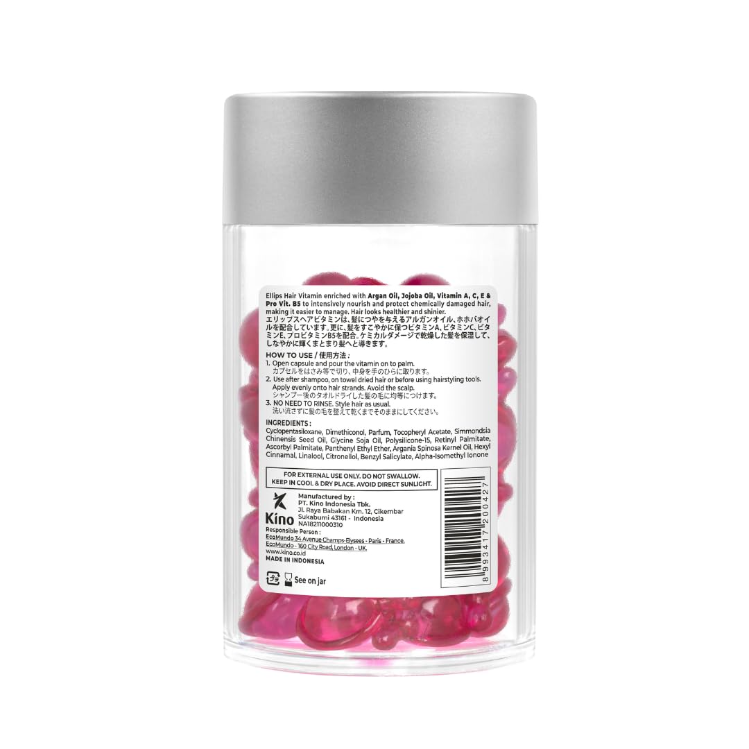 Ellips Hair Oil bottle pour demonstrates lightweight formula for frizz control.