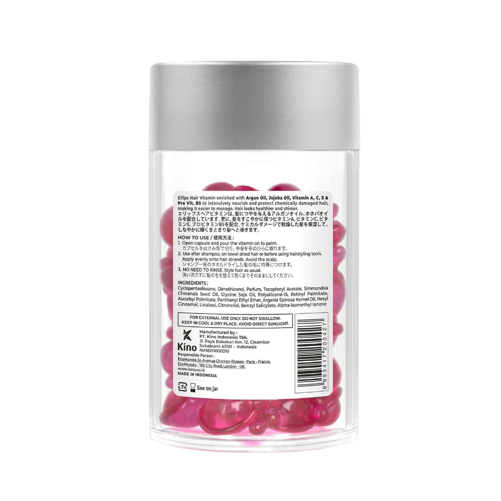 Ellips Hair Oil bottle pour demonstrates lightweight formula for frizz control.