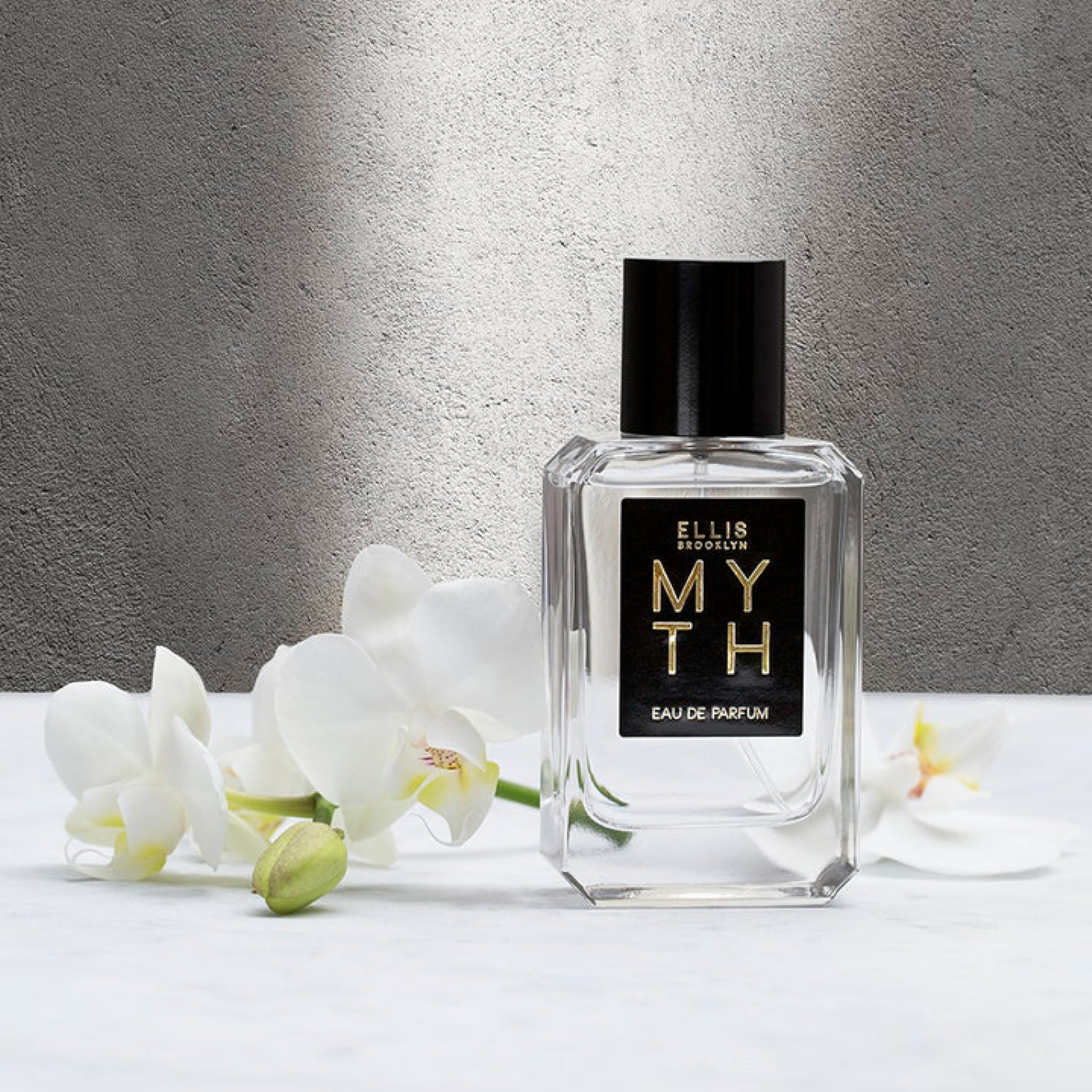 Ellis Brooklyn MYTH packaging close-up emphasizes eco-conscious design.