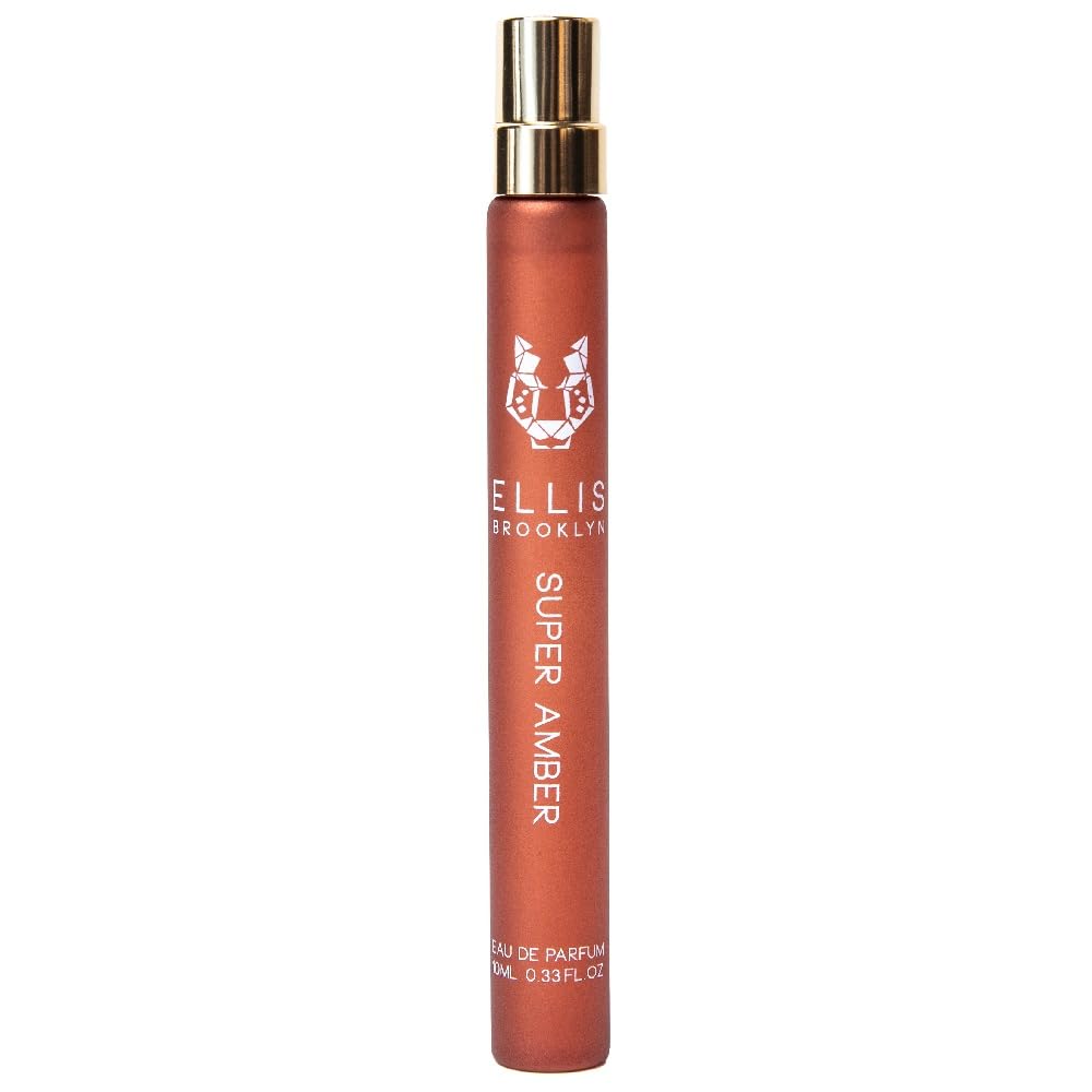 Ellis Brooklyn Super Amber travel spray bottle, portable for on-the-go scent refreshment.