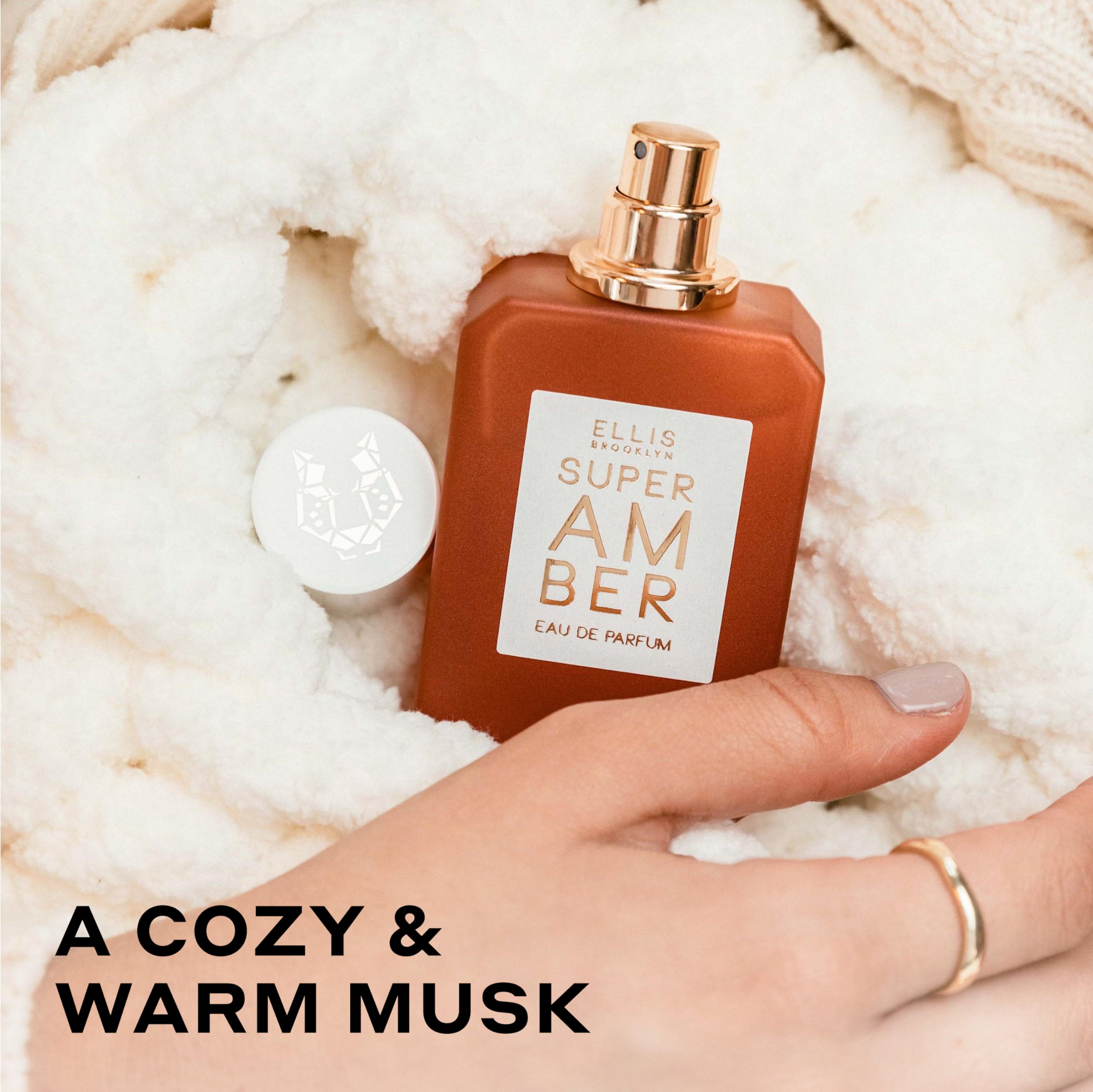 Ellis Brooklyn Super Amber packaging with upcycled materials and sustainable design.