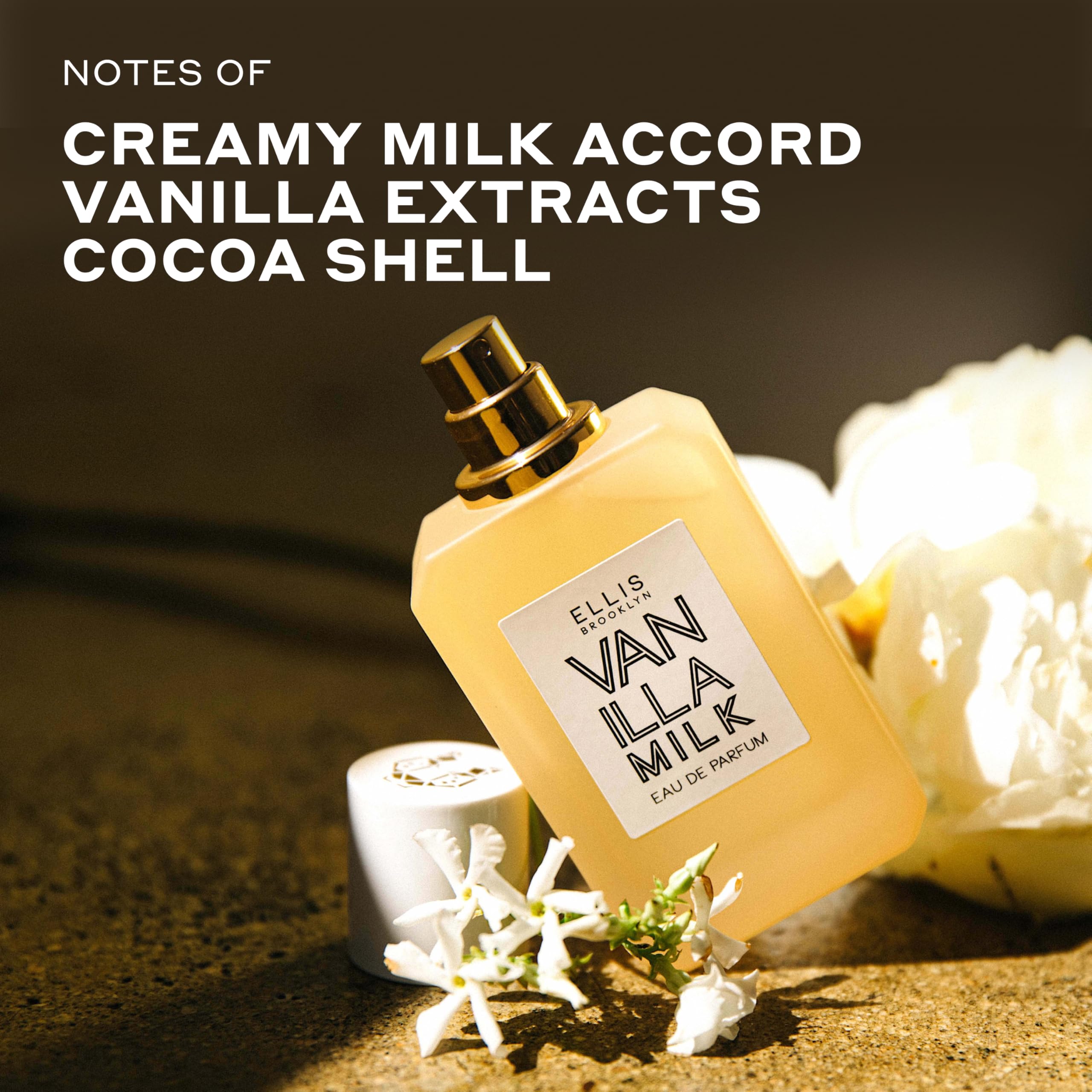 Ellis Brooklyn Vanilla Milk green chemistry symbols reflect sustainability