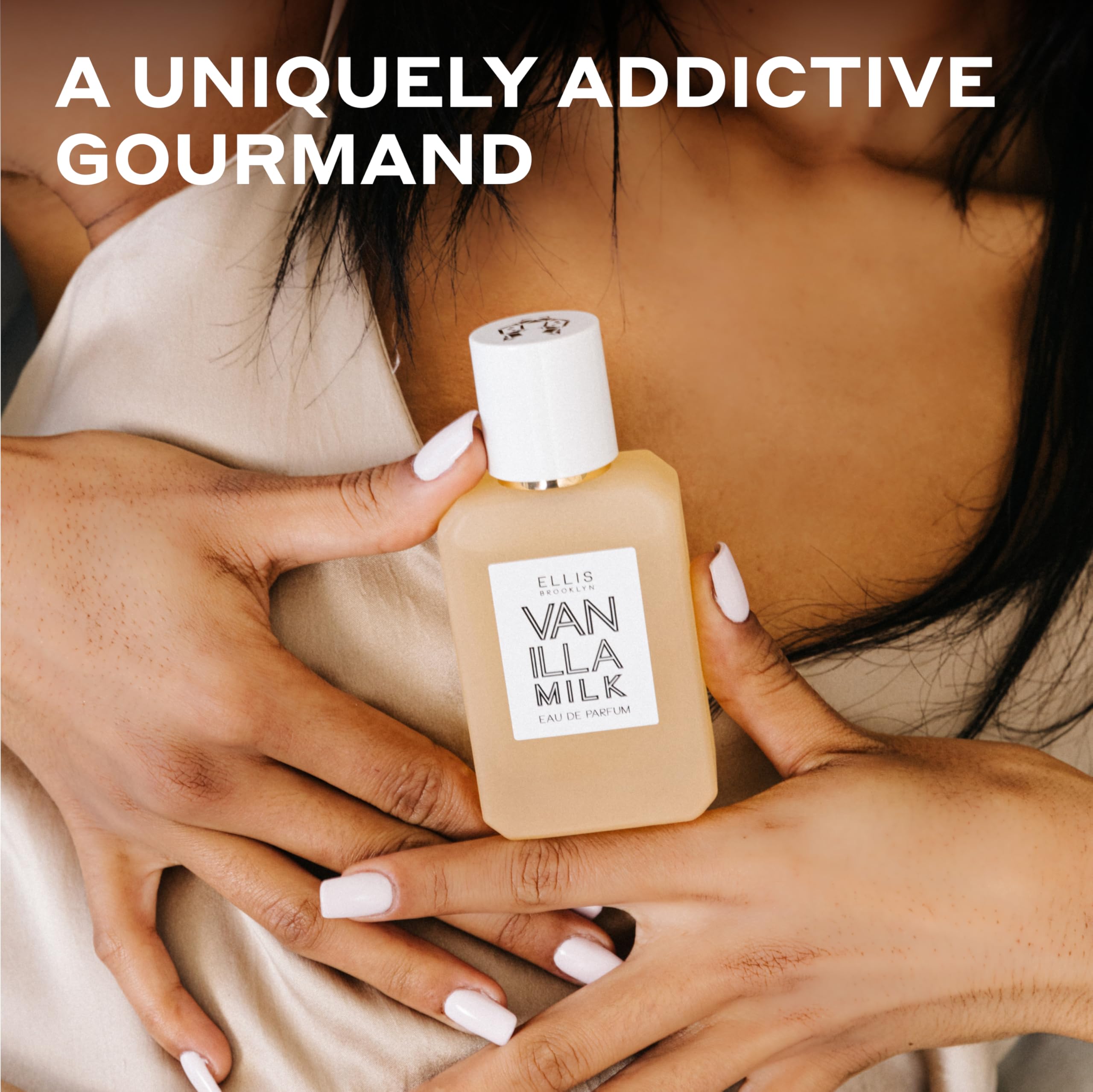 Ellis Brooklyn Vanilla Milk sandalwood background for evening sophistication
