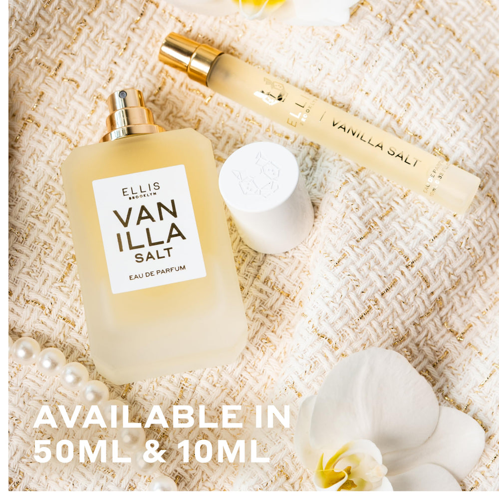 Ellis Brooklyn Vanilla Salt musk drydown close-up conveys lasting warmth