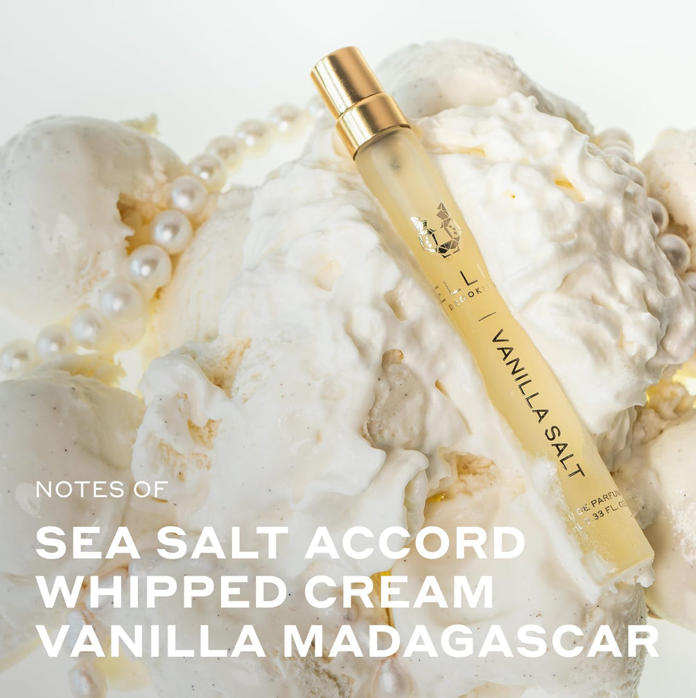 Ellis Brooklyn Vanilla Salt note label detailing scent notes.