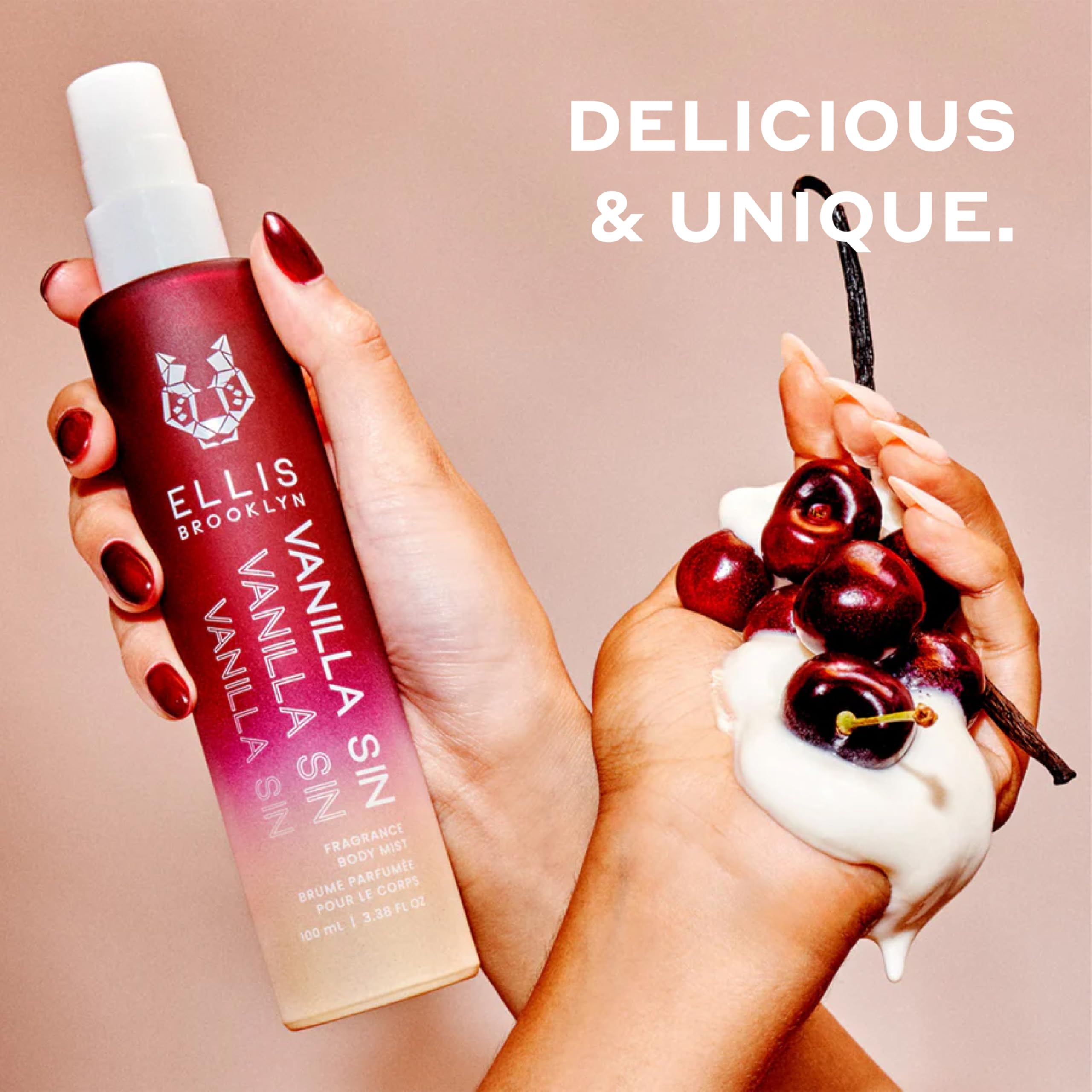 Ellis Brooklyn Vanilla Sin note infographic showing cherry, hazelnut, vanilla
