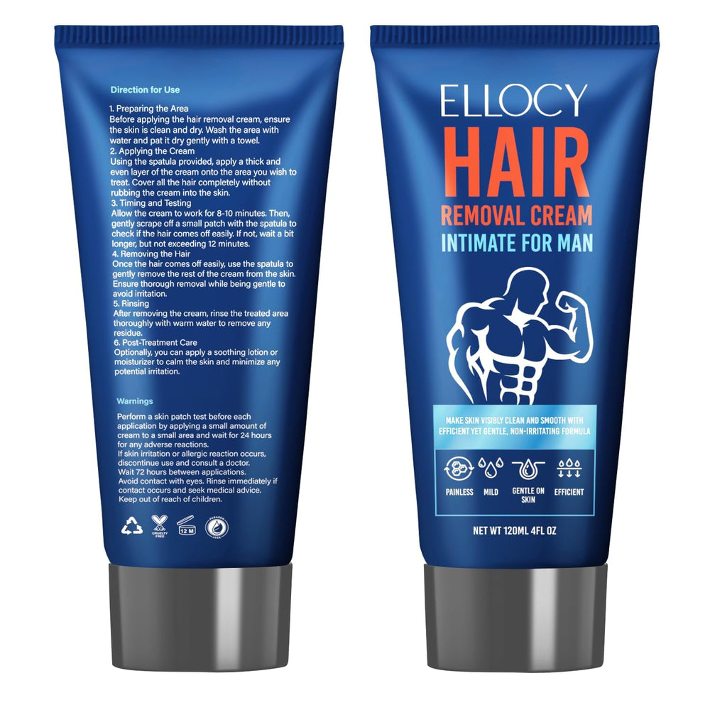 Ellocy hair removal cream men intimate-area use suggests confident grooming routine.