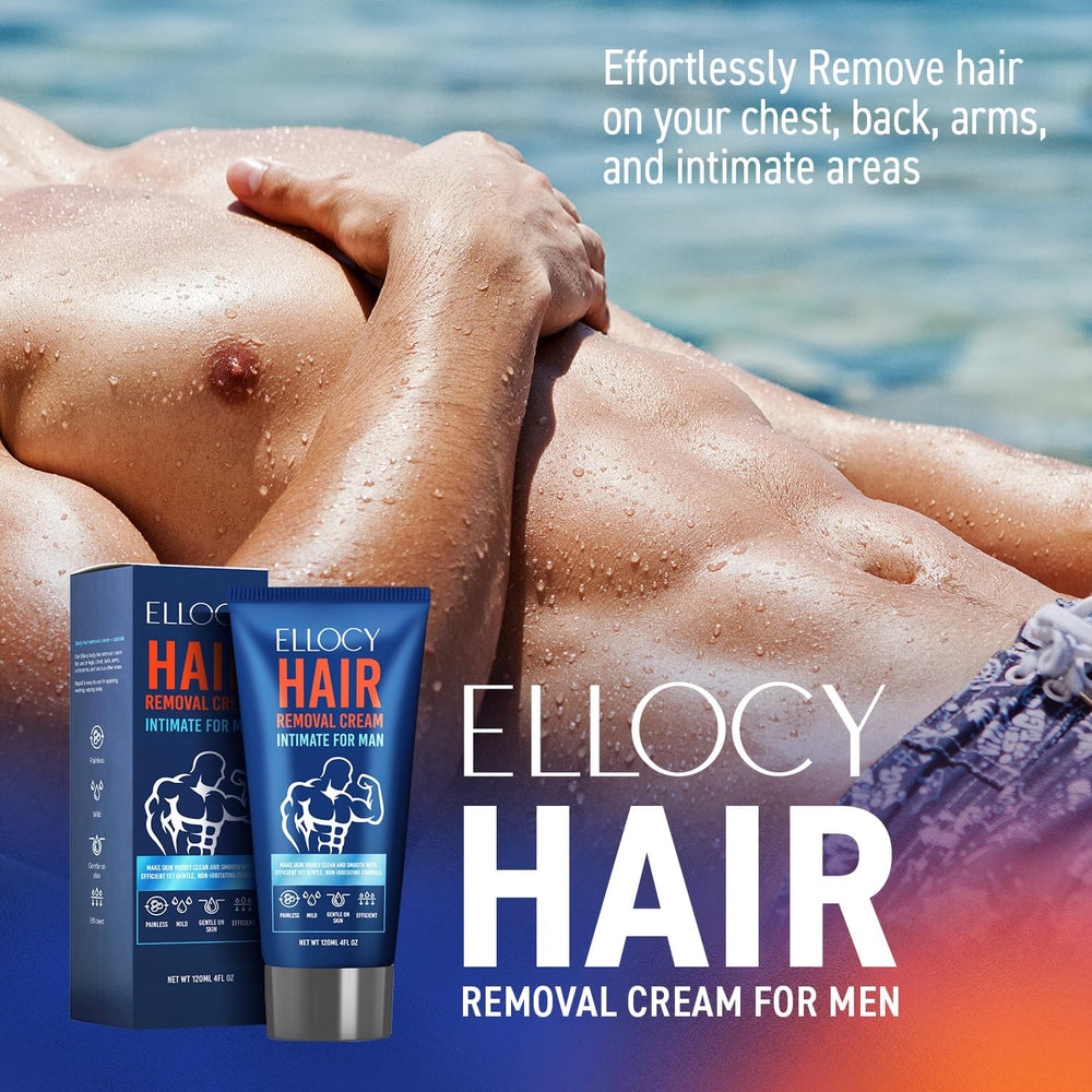 Ellocy hair removal cream men skin hydration after use emphasizes 24-hour moisture.