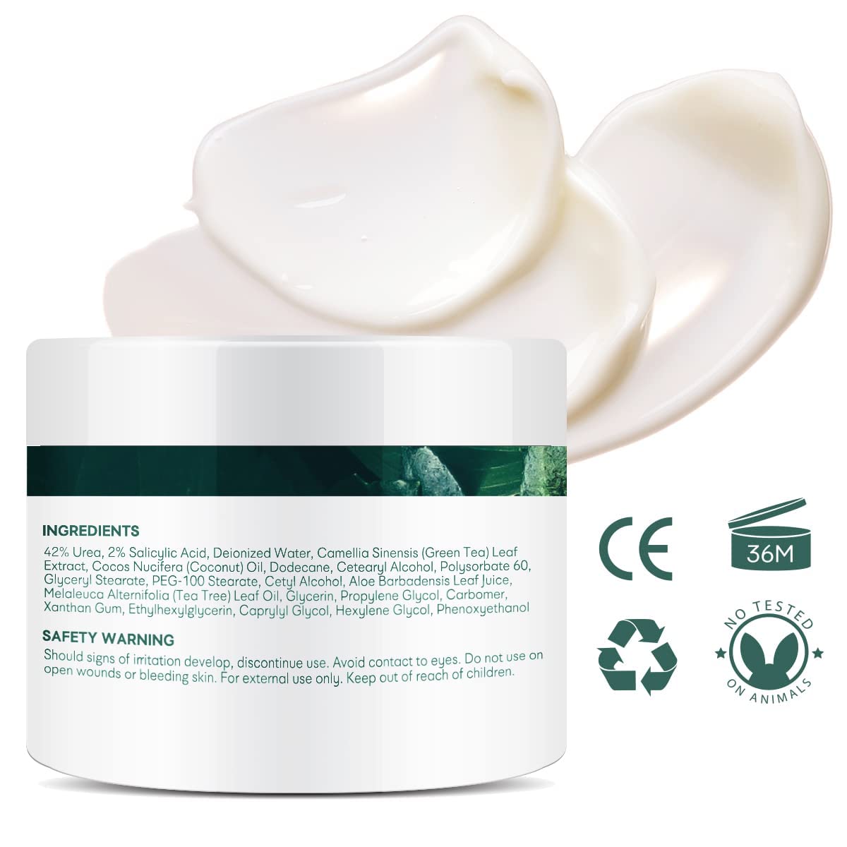 Ellocy Urea Foot Cream application shows creamy, easy-to-spread consistency