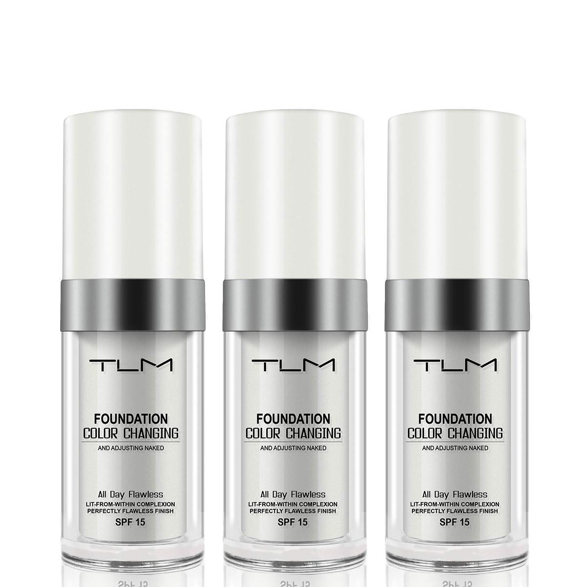 ELM Game flawless color-changing foundation bottle showing shade-matching technology for seamless skin tone