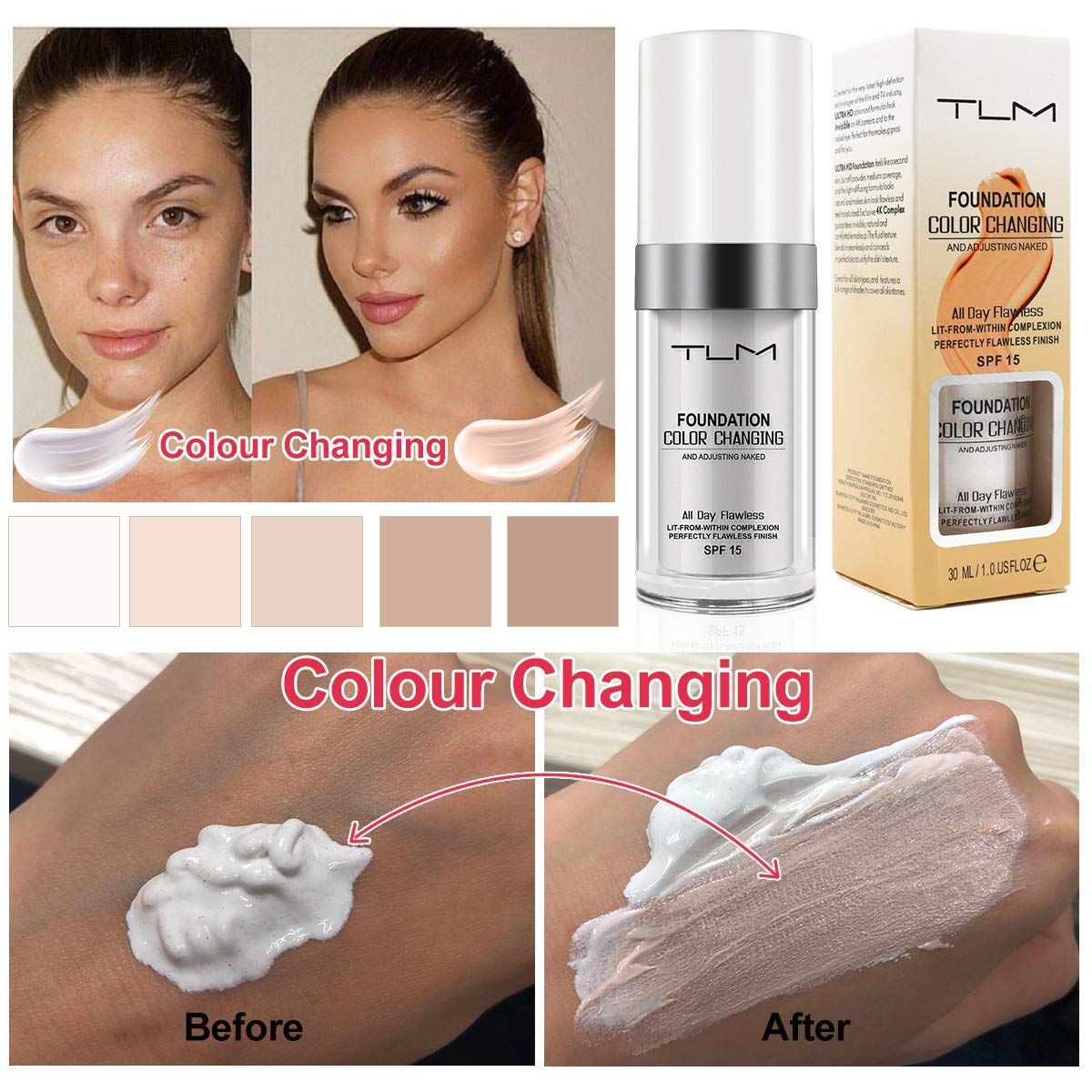 ELM Game fragrance-free lightweight foundation absorbs quickly for comfortable wear