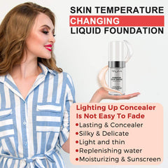 ELM Game shade-sensing beads inside foundation enabling natural-looking color transformation