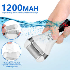 Elmchee foot callus remover with 3 grinding heads for varying skin needs.
