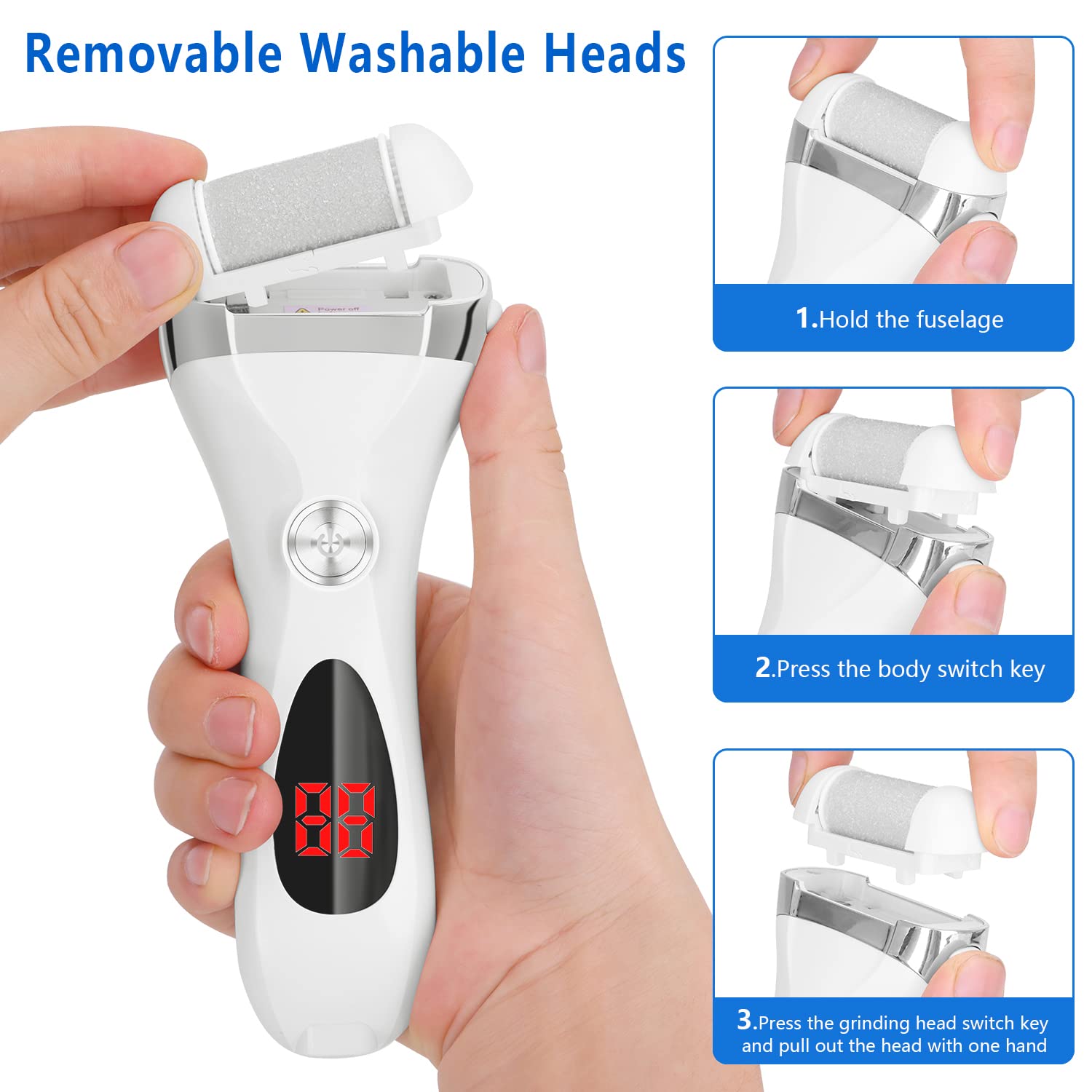 Elmchee foot callus remover USB charging for cordless convenience.