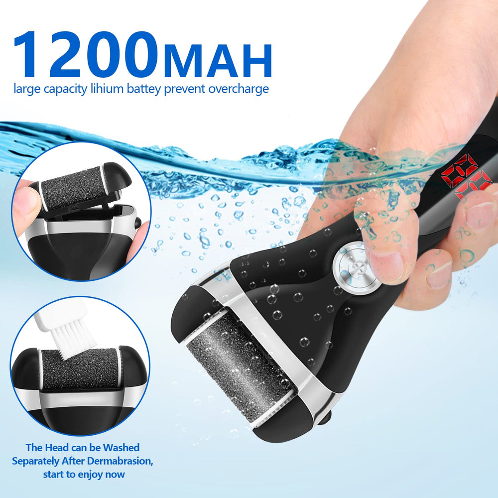 Elmchee foot file battery display indicating charge level