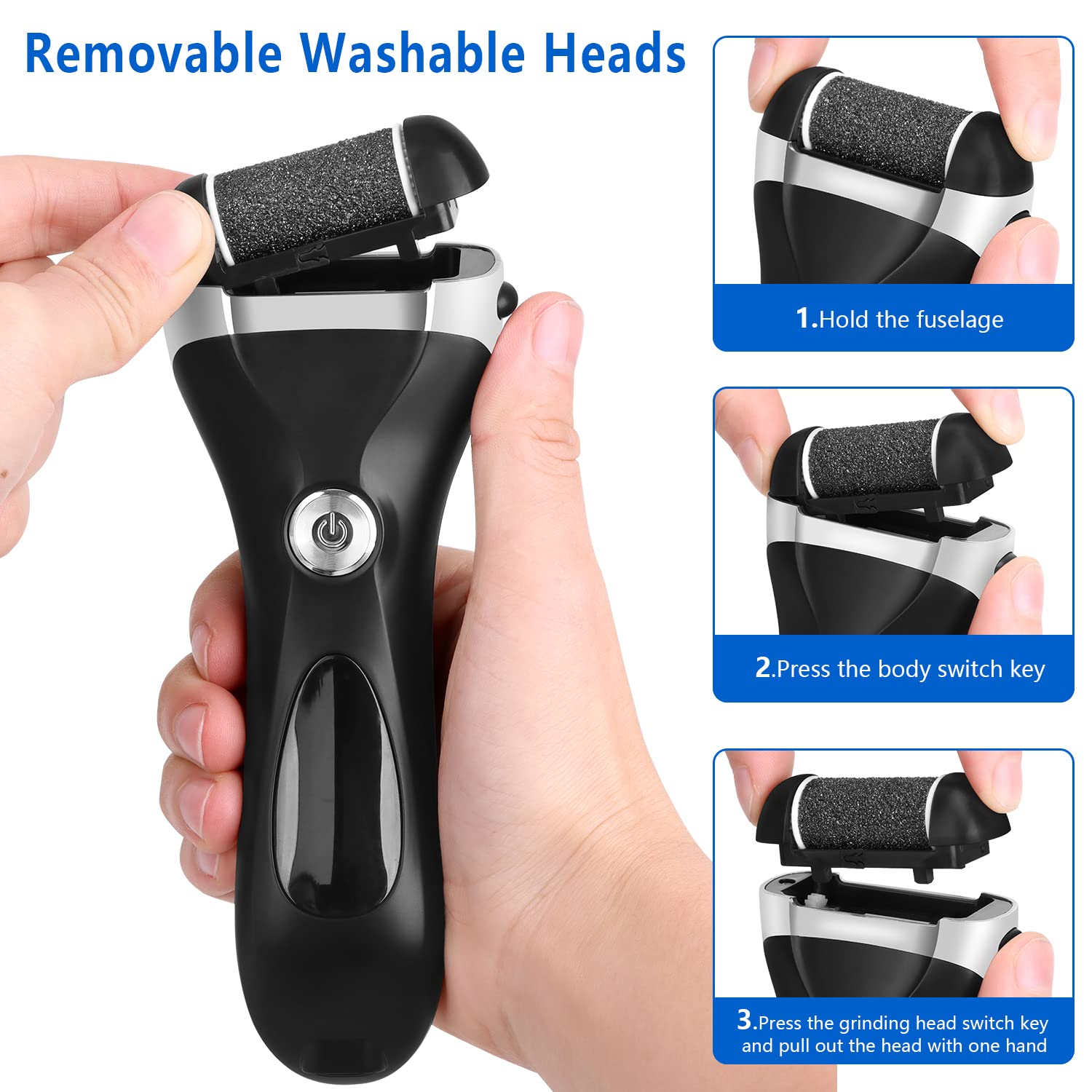 Elmchee foot file USB cable image signaling cordless charging convenience