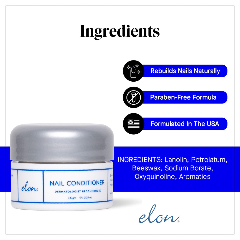 Elon Lanolin-Rich Nail Conditioner brand logo reinforcing trusted 25-year heritage