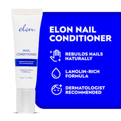 Elon Lanolin-Rich Nail Conditioner cap close-up highlights premium beeswax and lanolin formula.