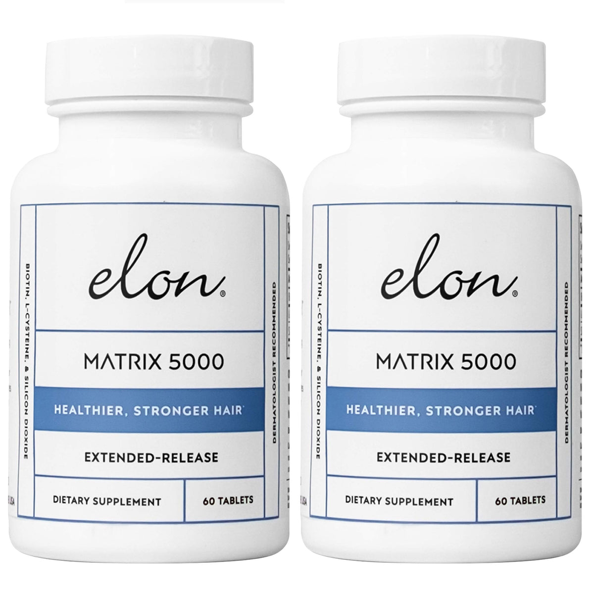 Elon Matrix 5000 bottle front shows biotin for hair growth potential