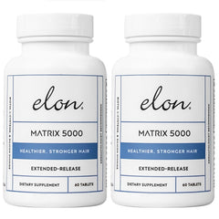 Elon Matrix 5000 bottle front shows biotin for hair growth potential