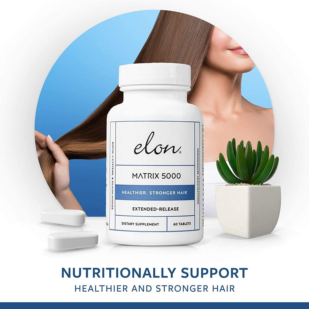 Elon Matrix 5000 capsules closeup depicting daily intake