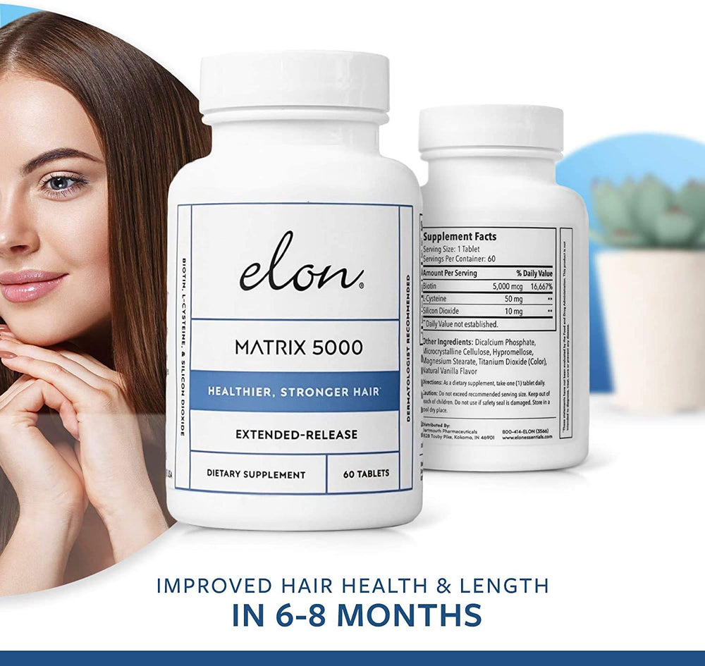 Elon Matrix 5000 dermatology branding signals trusted hair support