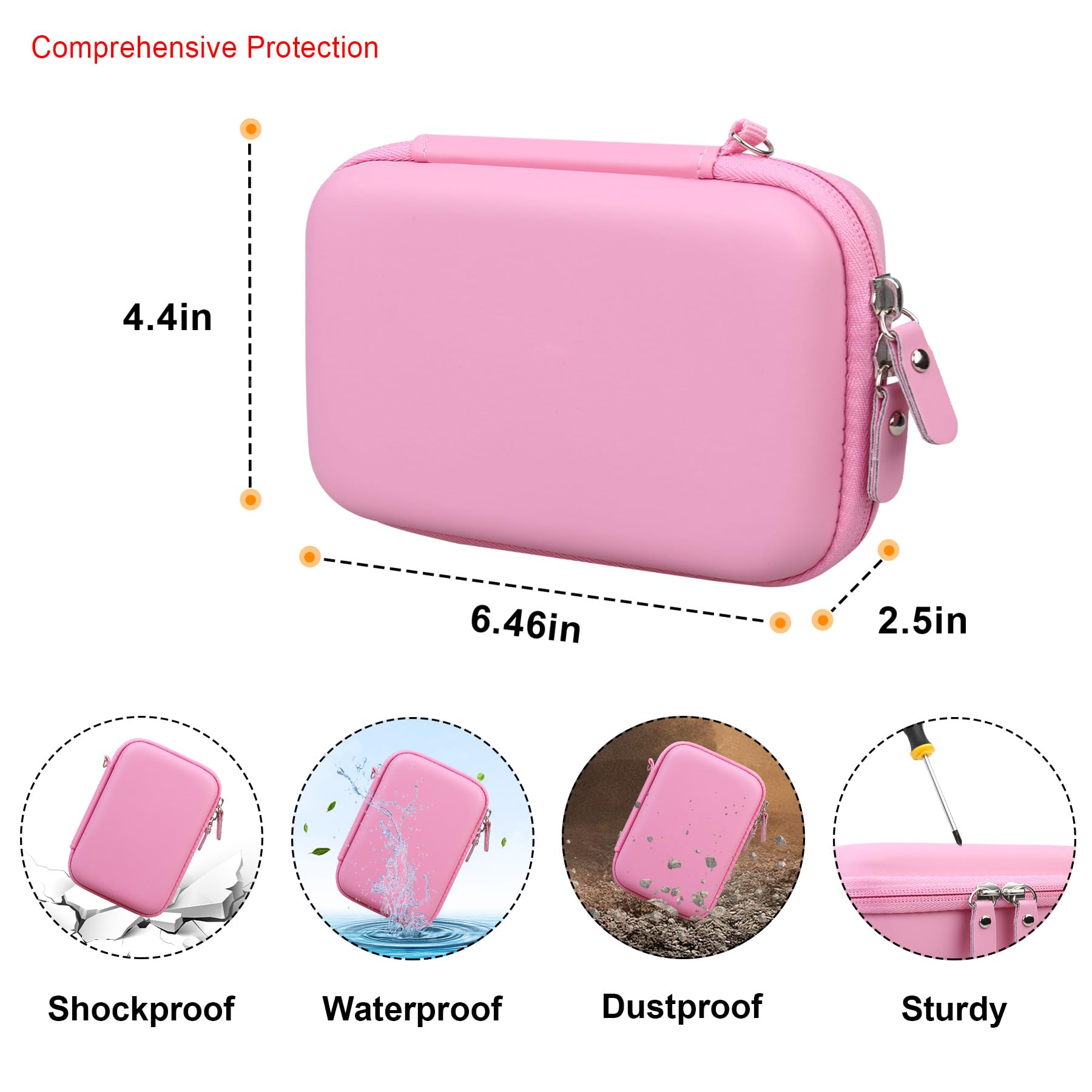Elonbo 3-layer protection case shields hair tools from shocks during travel.