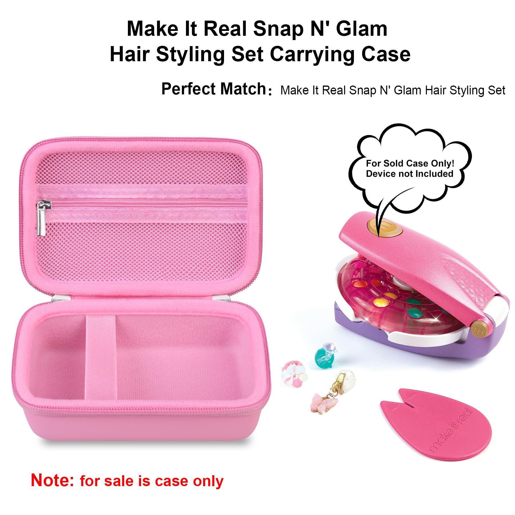 Elonbo interior mesh pocket stores clips and gems for quick access.