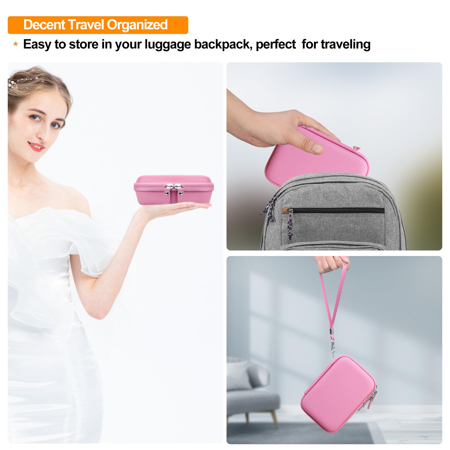 Elonbo scratch-resistant faux leather and velvet lining protect contents.