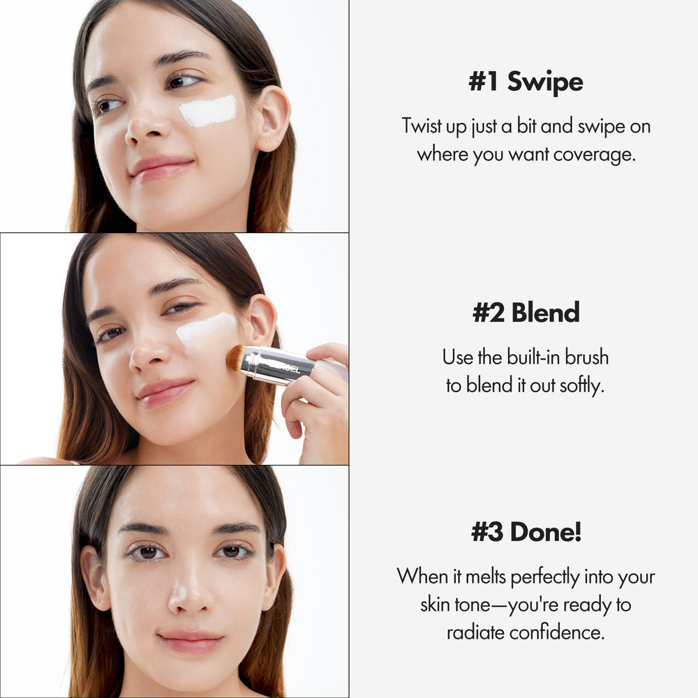 ELROEL Blanc Cover Stick V dual-ended brush enables seamless blending.