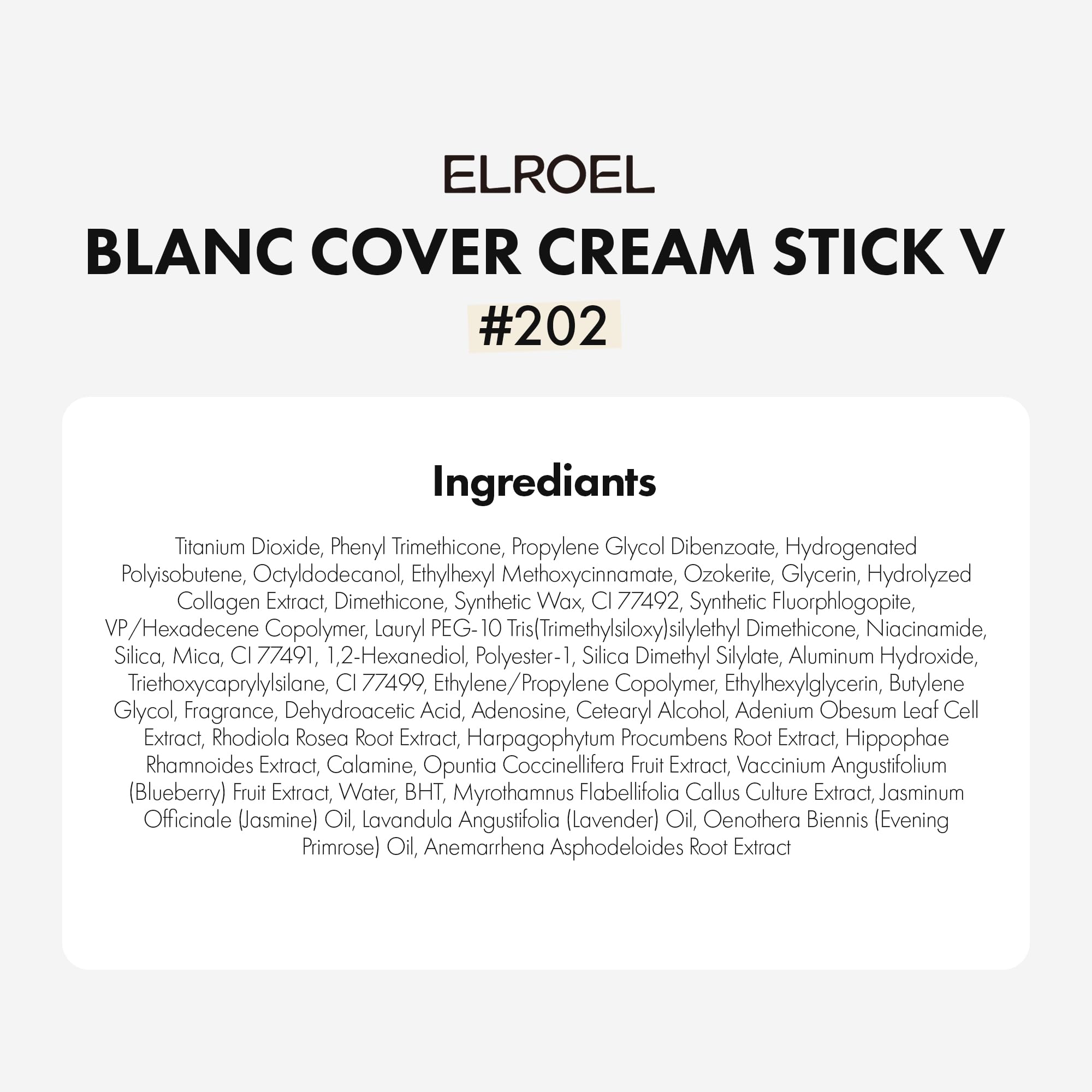 ELROEL Blanc Cover Stick V premium packaging signals travel readiness.