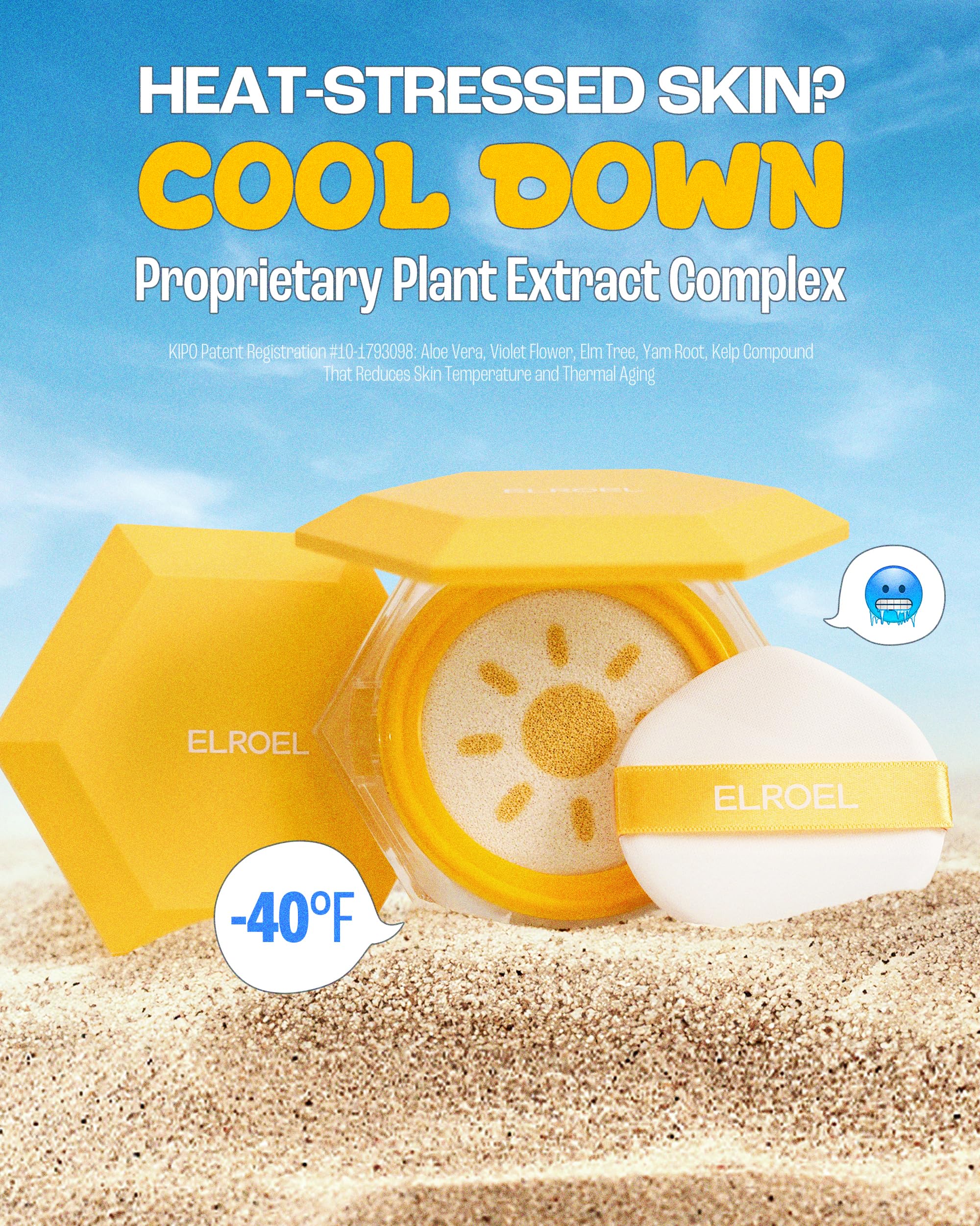 ELROEL Pang Pang Big Sun Cushion Plus body-use for all over sun protection