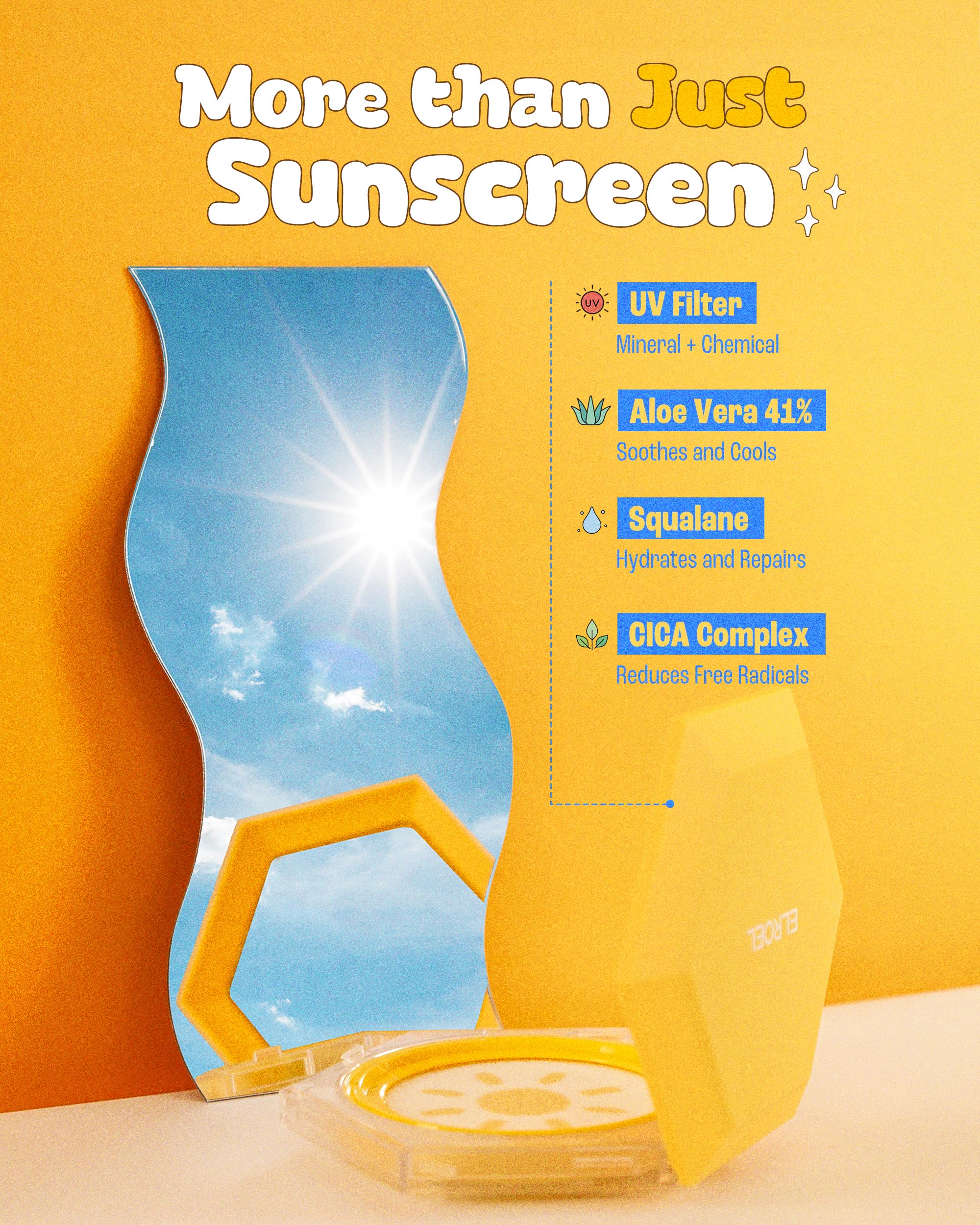 ELROEL Pang Pang Big Sun Cushion Plus hypoallergenic formula for sensitive skin