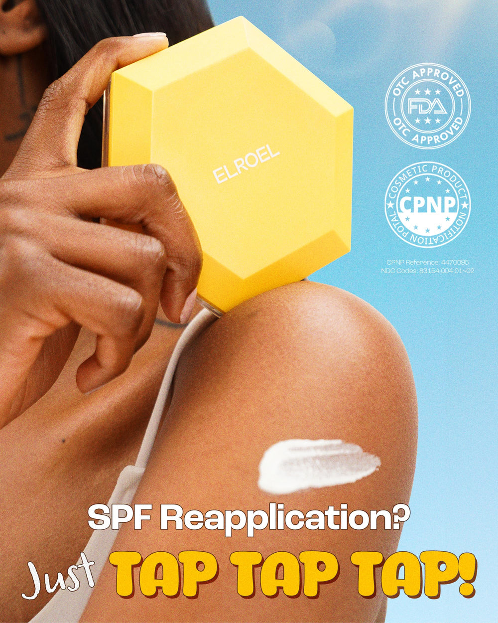ELROEL Pang Pang Big Sun Cushion Plus packaging highlights portable body-friendly sun care