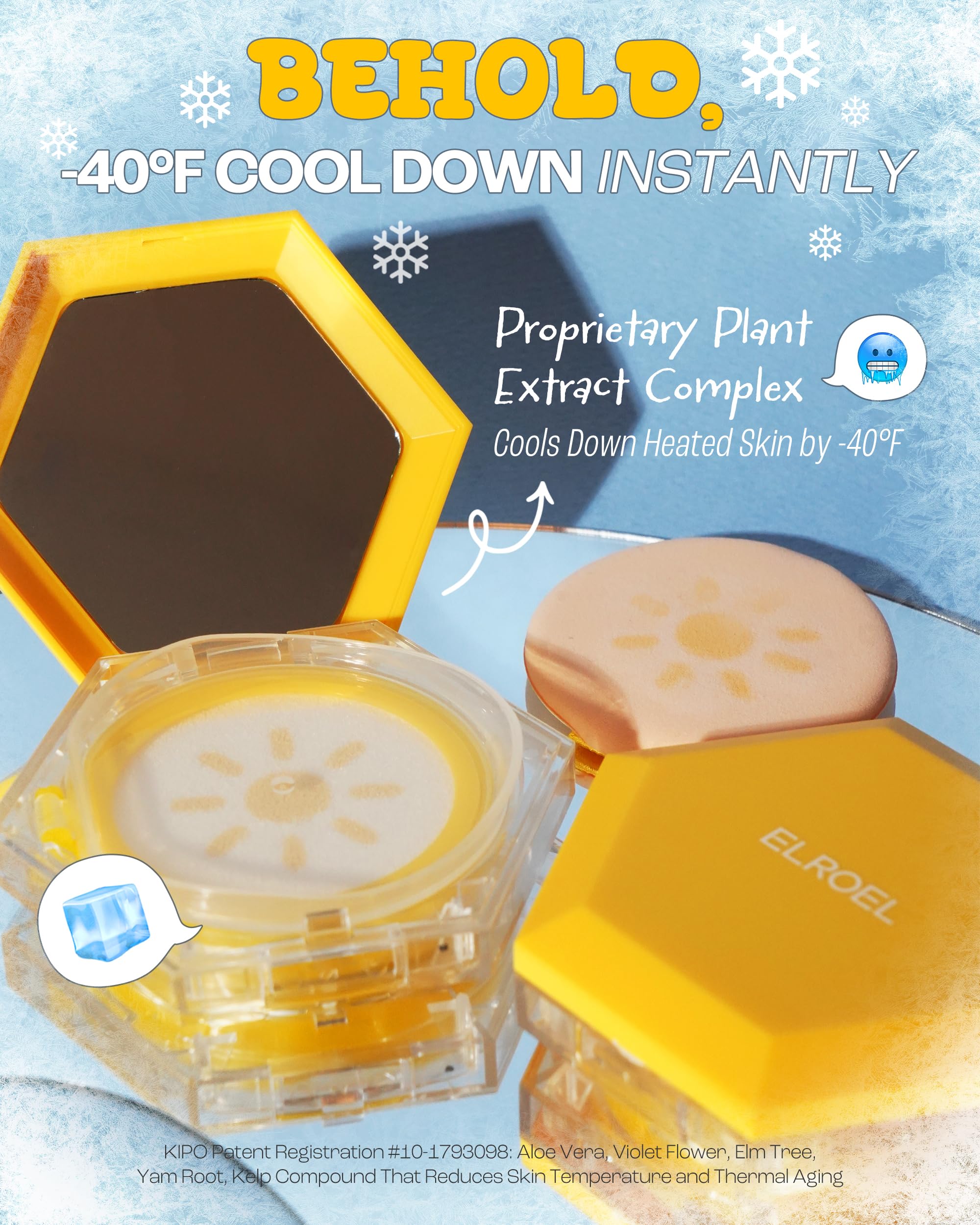 ELROEL Pang Pang Sun Cushion hypoallergenic formula suits sensitive skin